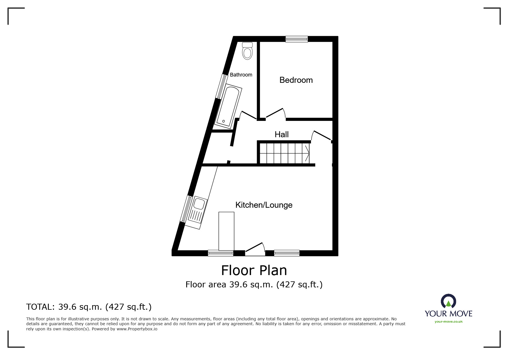 Floorplan of 1 bedroom  Flat to rent, Gordon Road, Dartford, Kent, DA1