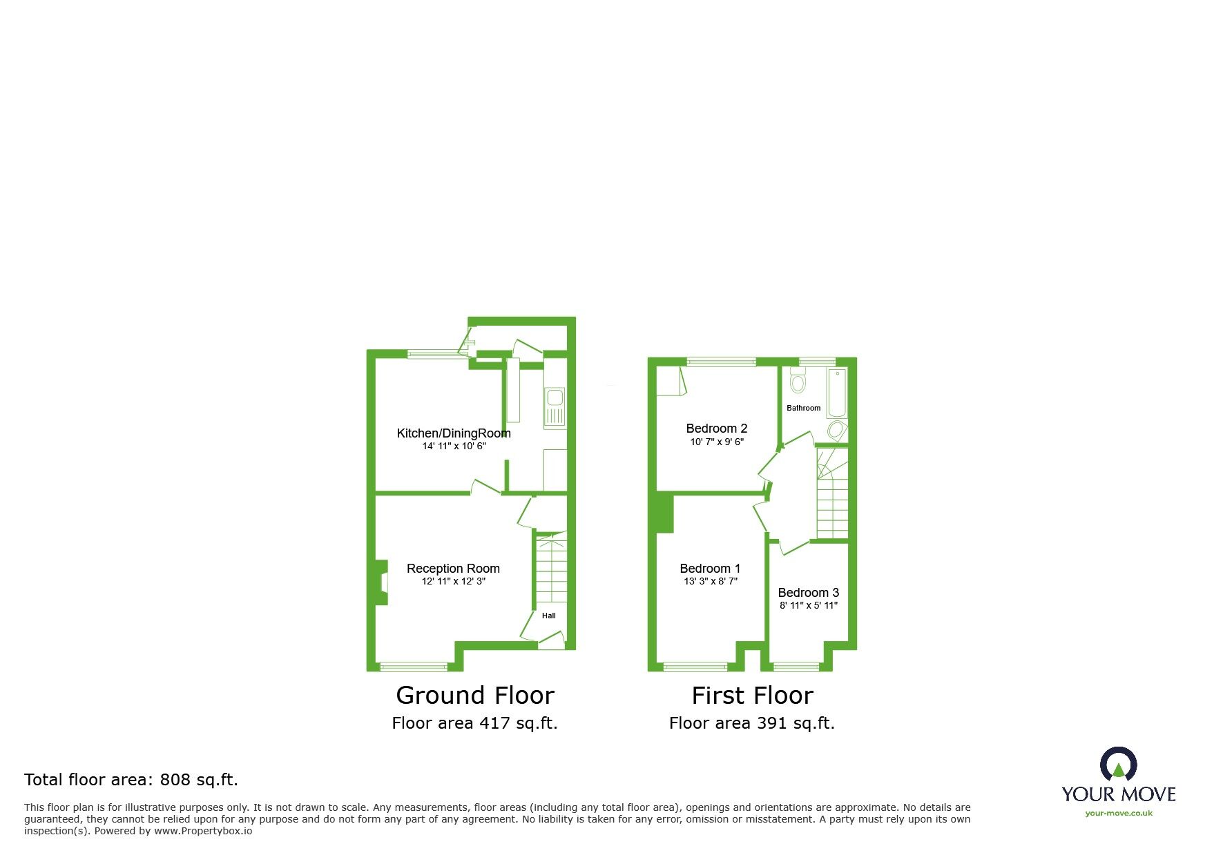 Floorplan of 3 bedroom Mid Terrace House for sale, Priory Hill, Dartford, Kent, DA1