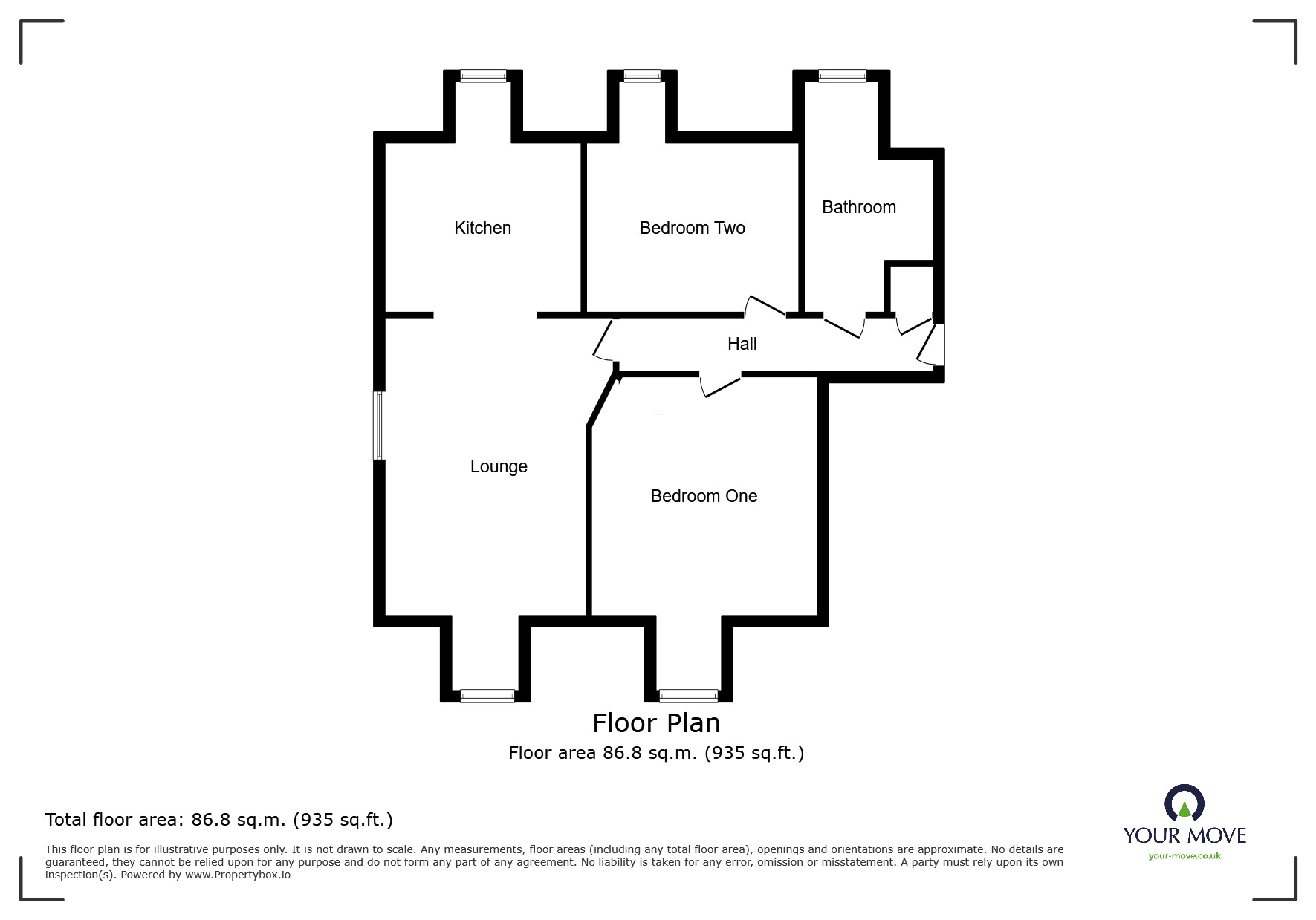Floorplan of 2 bedroom  Flat for sale, Sandpiper Close, Greenhithe, Kent, DA9