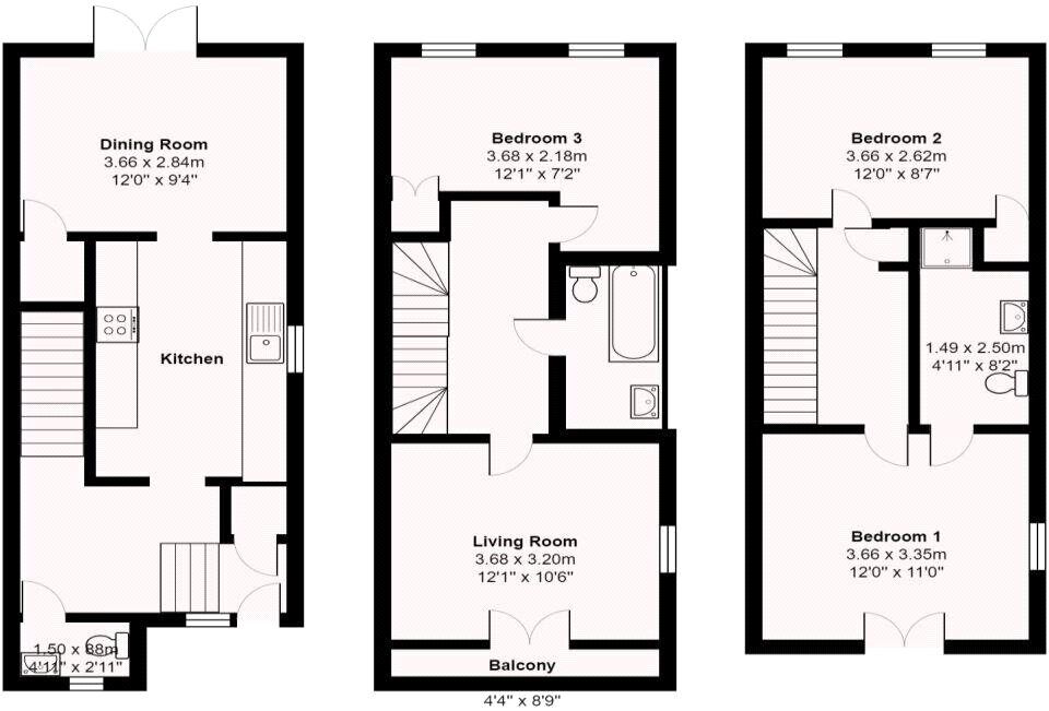 Floorplan of 3 bedroom Mid Terrace House for sale, Esparto Way, South Darenth, Kent, DA4