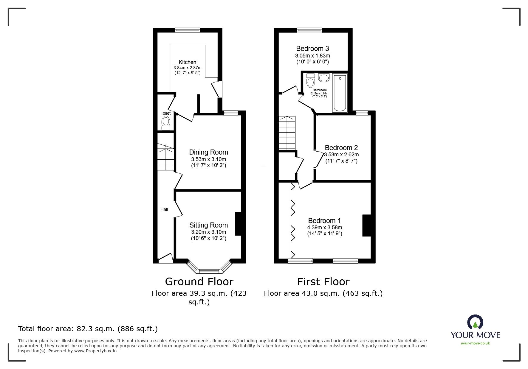 Floorplan of 3 bedroom Mid Terrace House for sale, Great Queen Street, Dartford, Kent, DA1