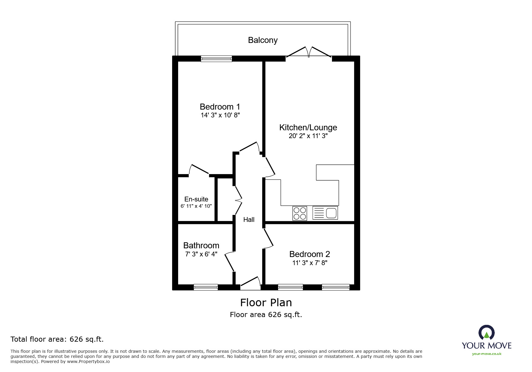 Floorplan of 2 bedroom  Flat to rent, Park Lane, Greenhithe, Kent, DA9