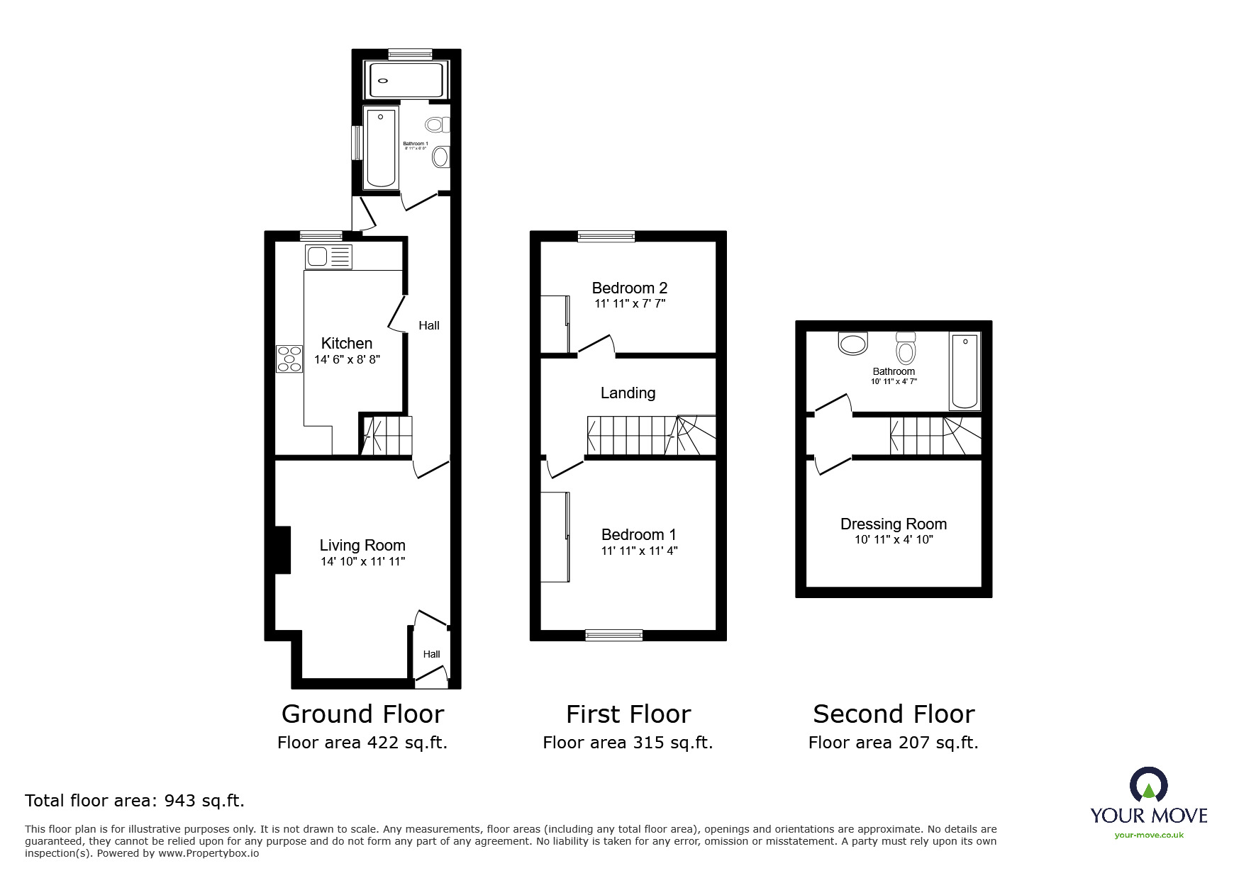 Floorplan of 2 bedroom Mid Terrace House to rent, Invicta Road, Dartford, Kent, DA2