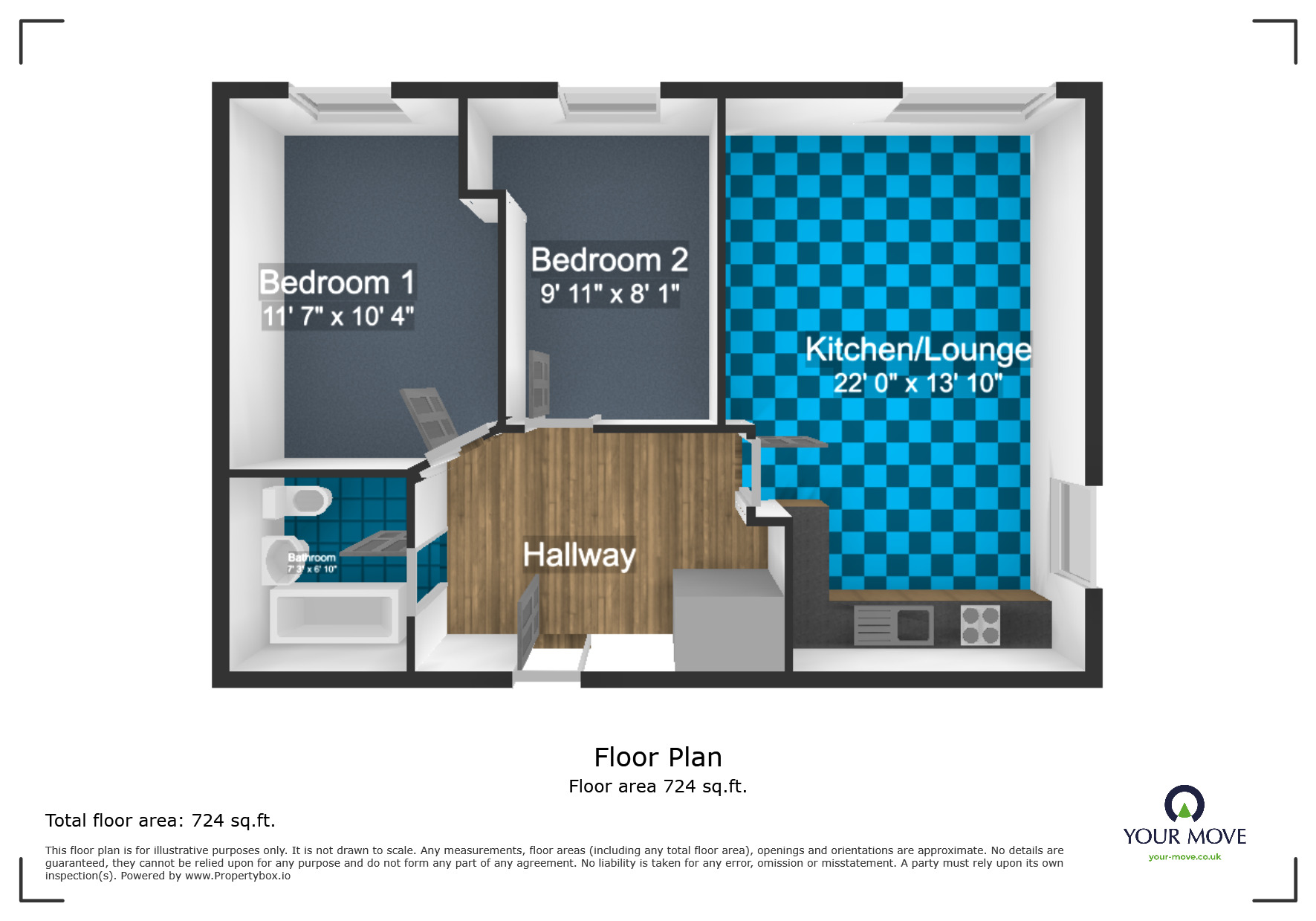 Floorplan of 2 bedroom  Flat to rent, Barley Close, Greenhithe, Kent, DA9