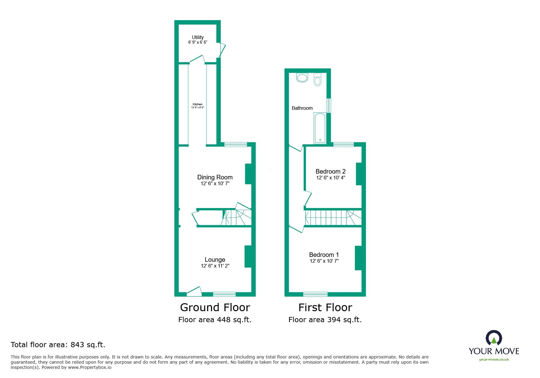 Floorplan of 2 bedroom End Terrace House for sale, Spring Vale North, Dartford, Kent, DA1