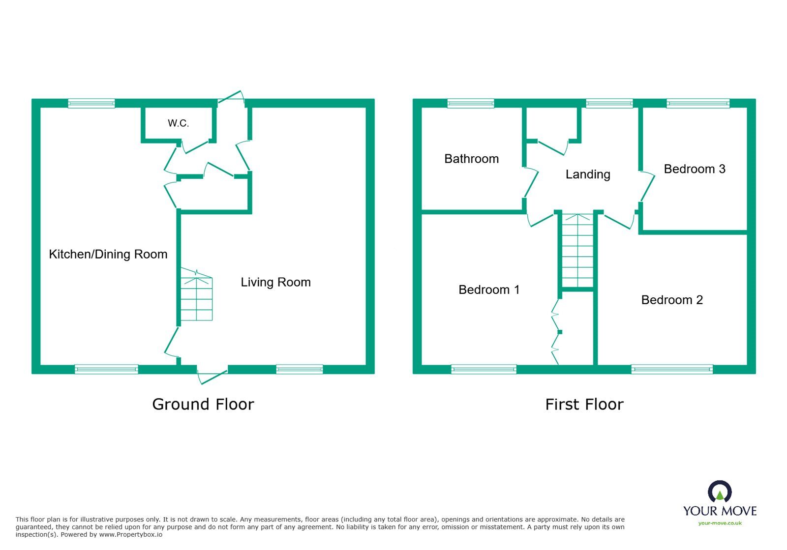 Floorplan of 3 bedroom Mid Terrace House to rent, Hanbury Walk, Bexley, Kent, DA5