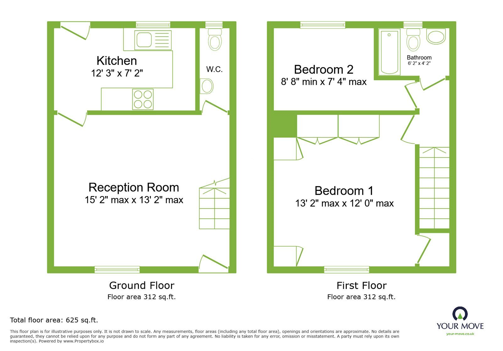 Floorplan of 2 bedroom Mid Terrace House for sale, Laurel Close, Dartford, Kent, DA1