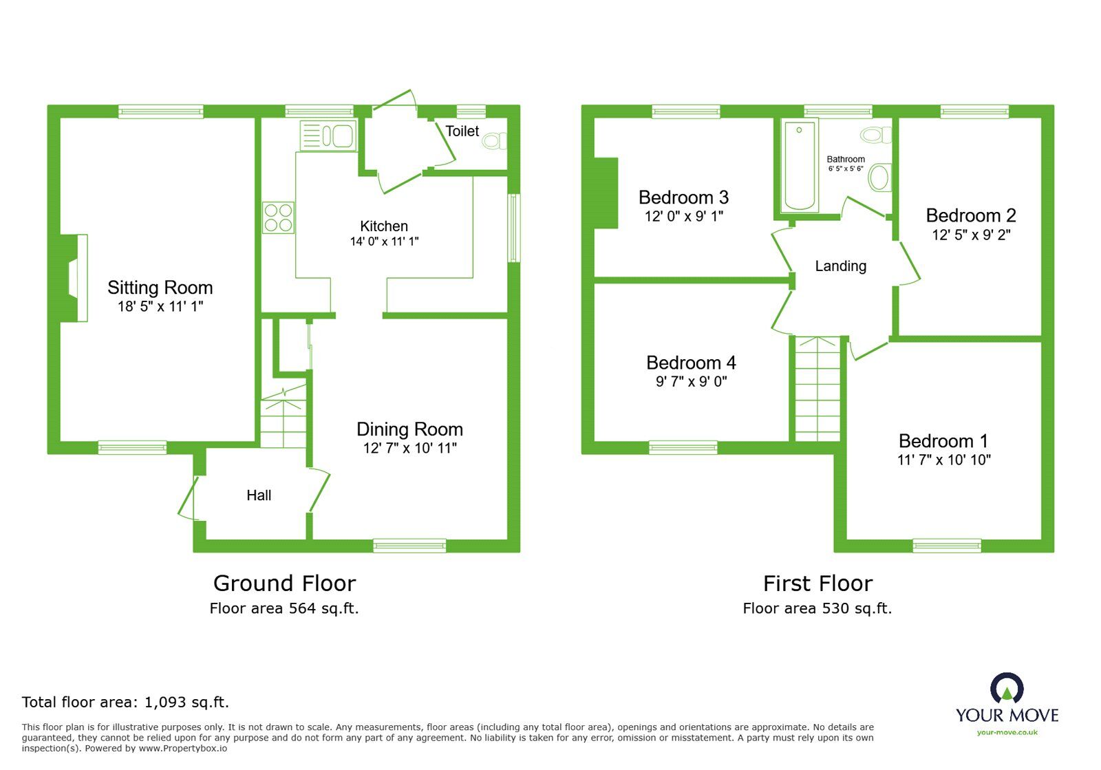 Floorplan of 4 bedroom End Terrace House for sale, Saxon Place, Horton Kirby, Kent, DA4