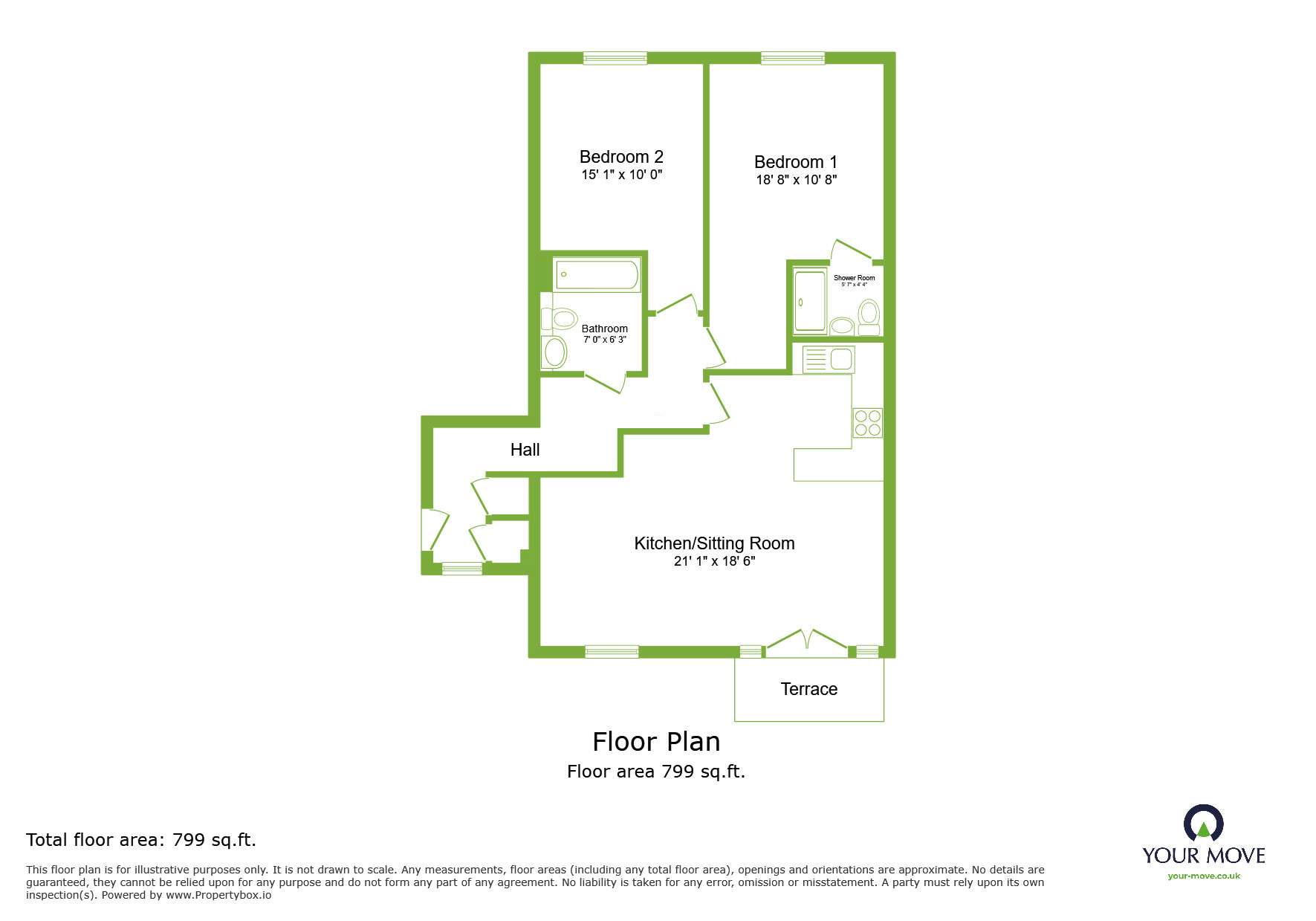 Floorplan of 2 bedroom  Flat to rent, Lett Lane, Castle Hill, Swanscombe, DA10
