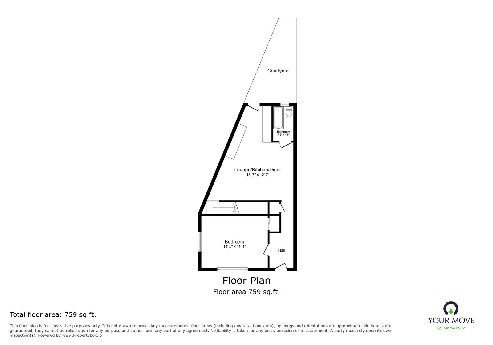 Floorplan of 1 bedroom  Flat for sale, Gordon Road, Dartford, Kent, DA1