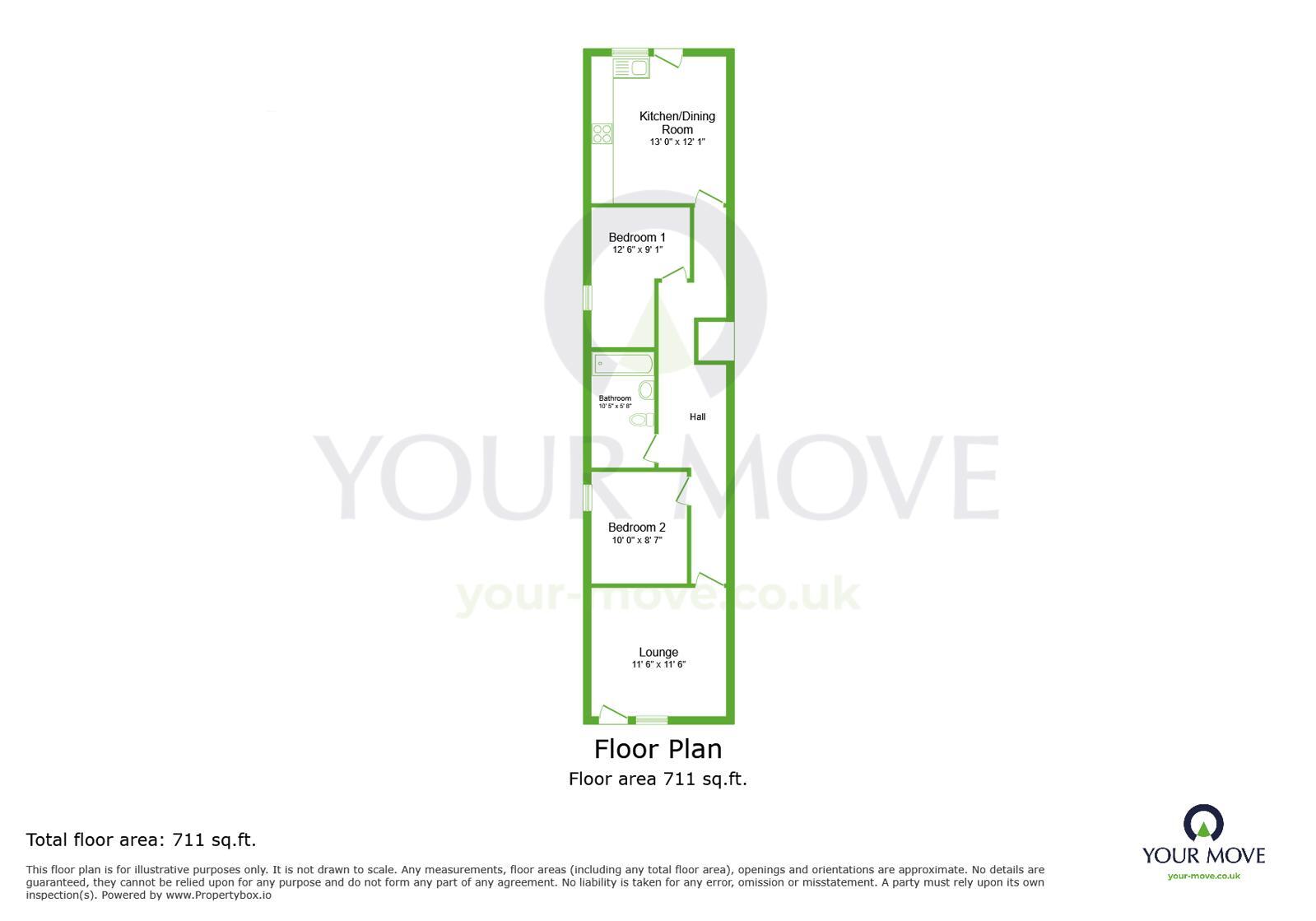 Floorplan of 2 bedroom Flat for sale, High Road, Wilmington, Dartford, DA2