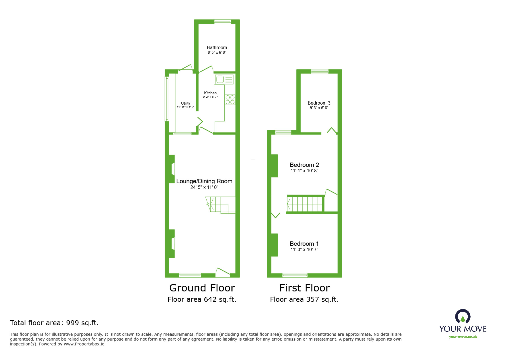 Floorplan of 3 bedroom Mid Terrace House for sale, Colney Road, Dartford, Kent, DA1