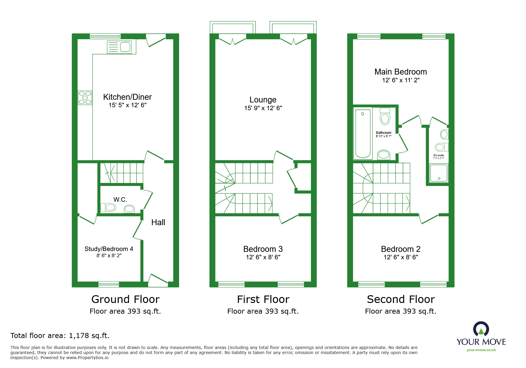 Floorplan of 4 bedroom End Terrace House to rent, Hawley Road, Dartford, Kent, DA1