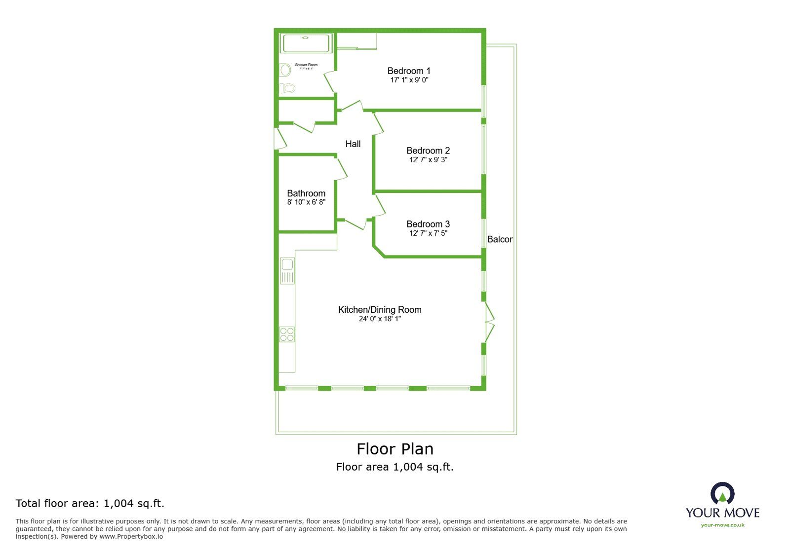 Floorplan of 3 bedroom  Flat for sale, Mill Pond Road, Kent, DA1