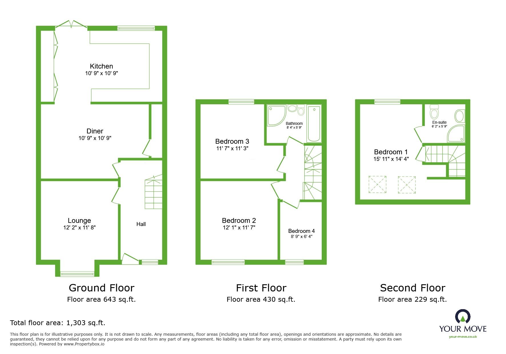 Floorplan of 4 bedroom Semi Detached House for sale, Bow Arrow Lane, Dartford, Kent, DA1