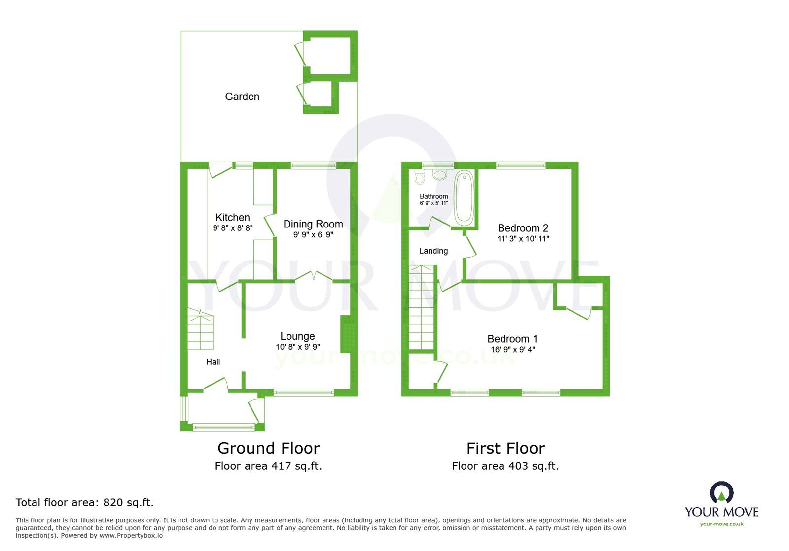 Floorplan of 2 bedroom Mid Terrace House for sale, Common Lane, Wilmington, Kent, DA2