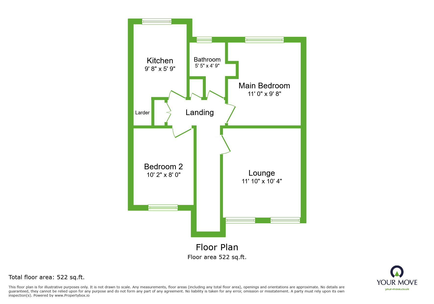 Floorplan of 2 bedroom  Flat for sale, Invicta Road, Dartford, Kent, DA2