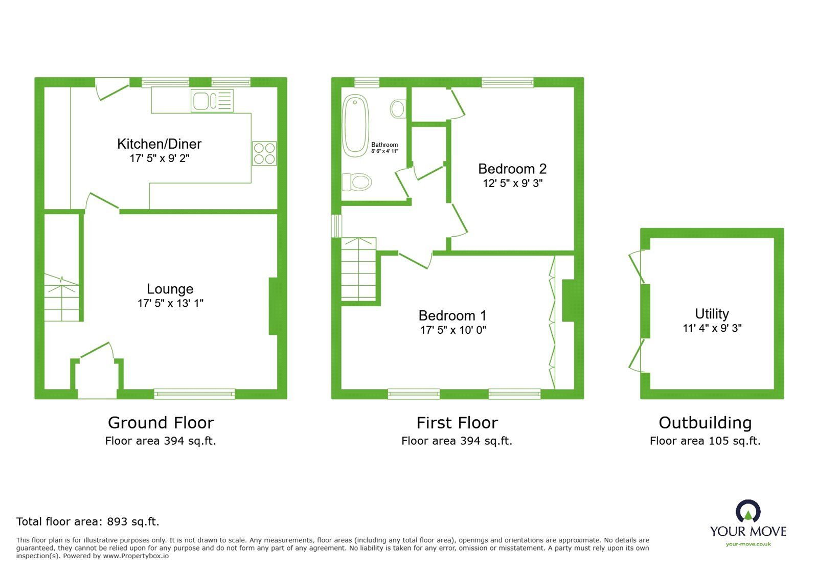 Floorplan of 2 bedroom Semi Detached House to rent, Ridgeway, Dartford, Kent, DA2