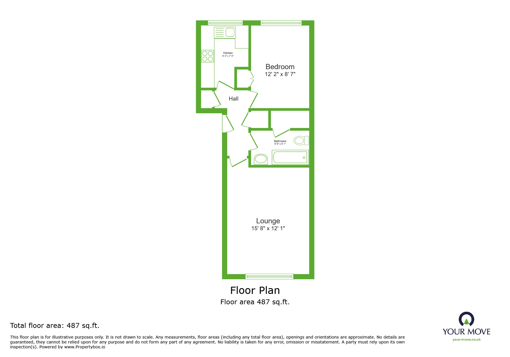 Floorplan of 1 bedroom  Flat for sale, Heatherbank Close, Crayford, Dartford, DA1