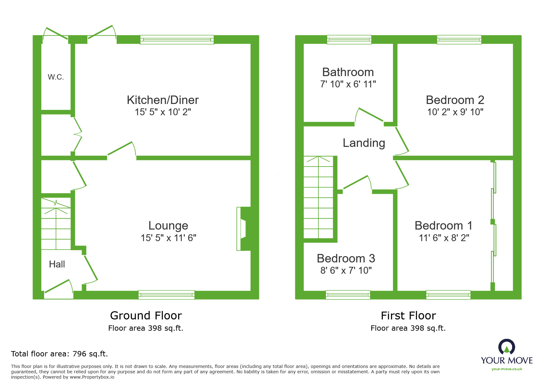 Floorplan of 3 bedroom Mid Terrace House for sale, Heath Road, Crayford, Dartford, DA1
