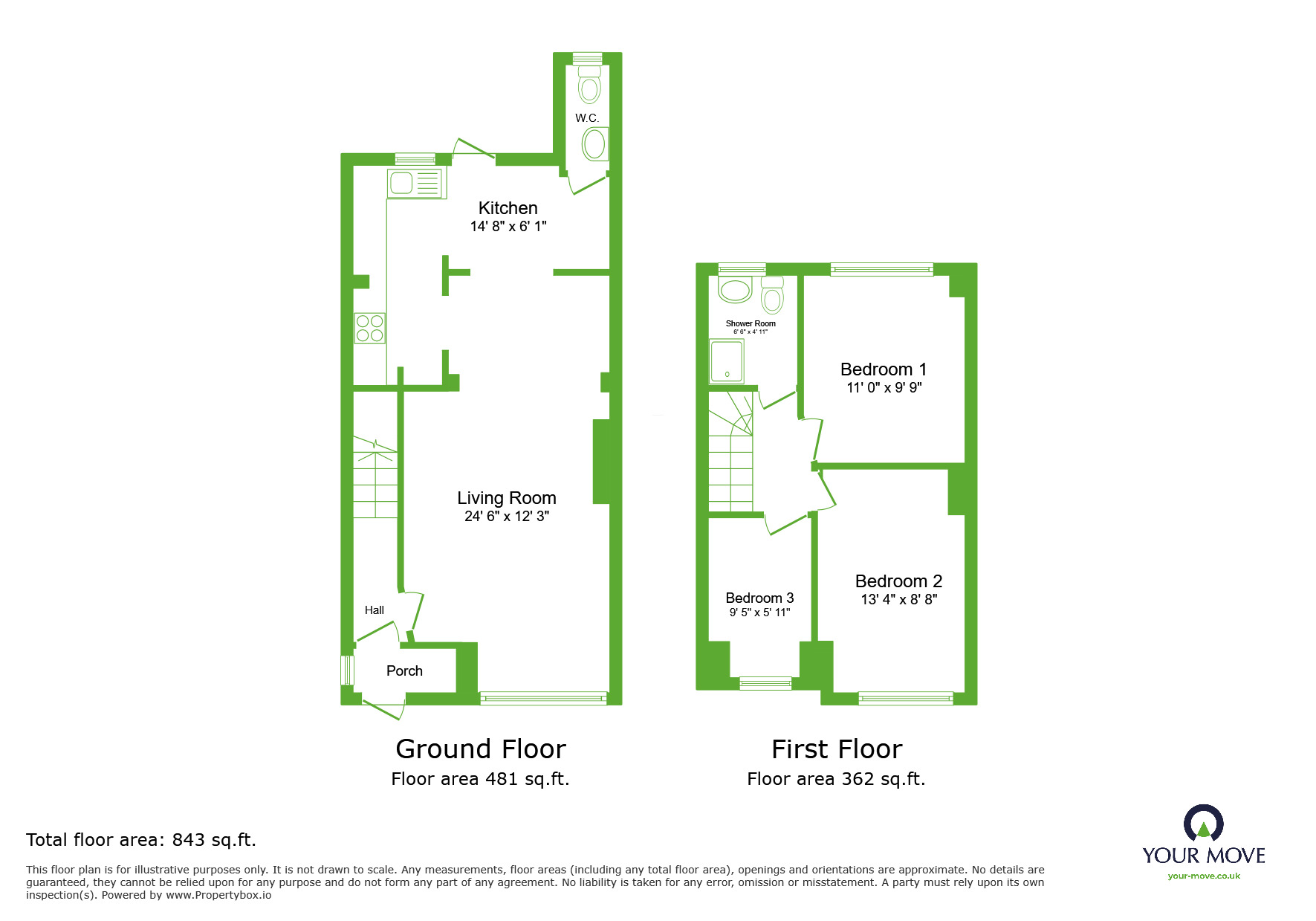 Floorplan of 3 bedroom Mid Terrace House to rent, Priory Place, Dartford, Kent, DA1
