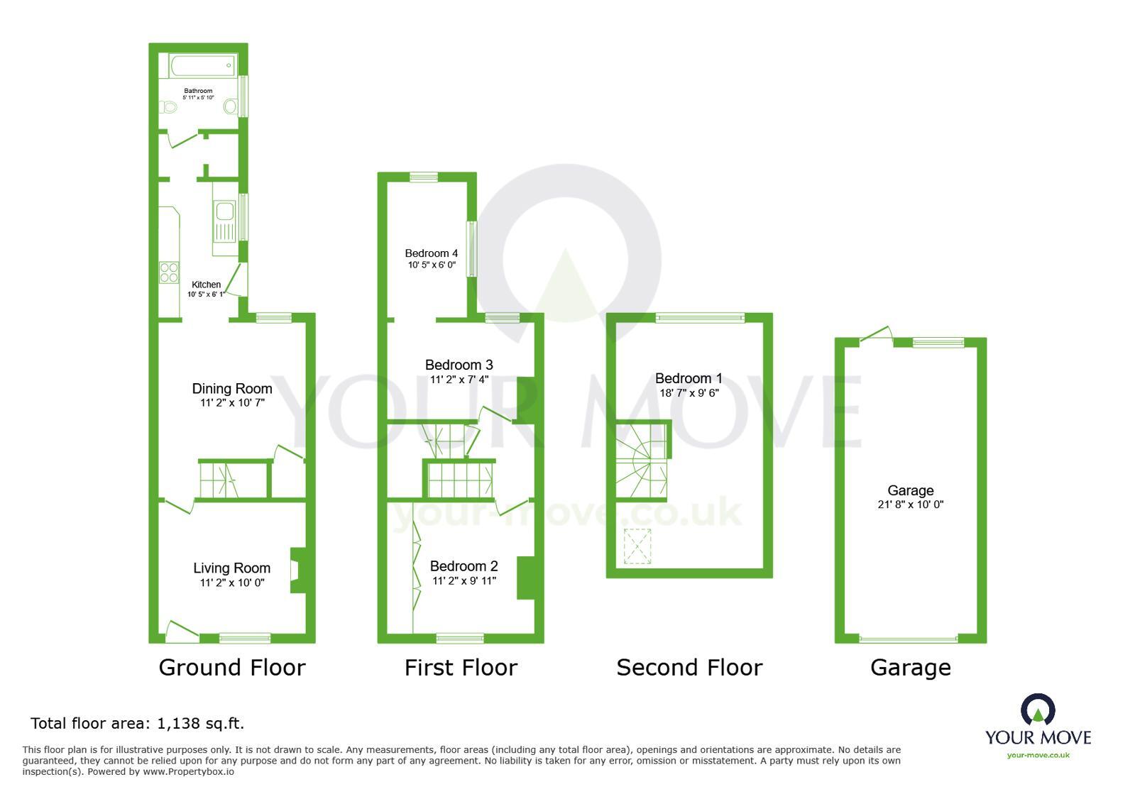 Floorplan of 4 bedroom Mid Terrace House for sale, Charles Street, Greenhithe, Kent, DA9