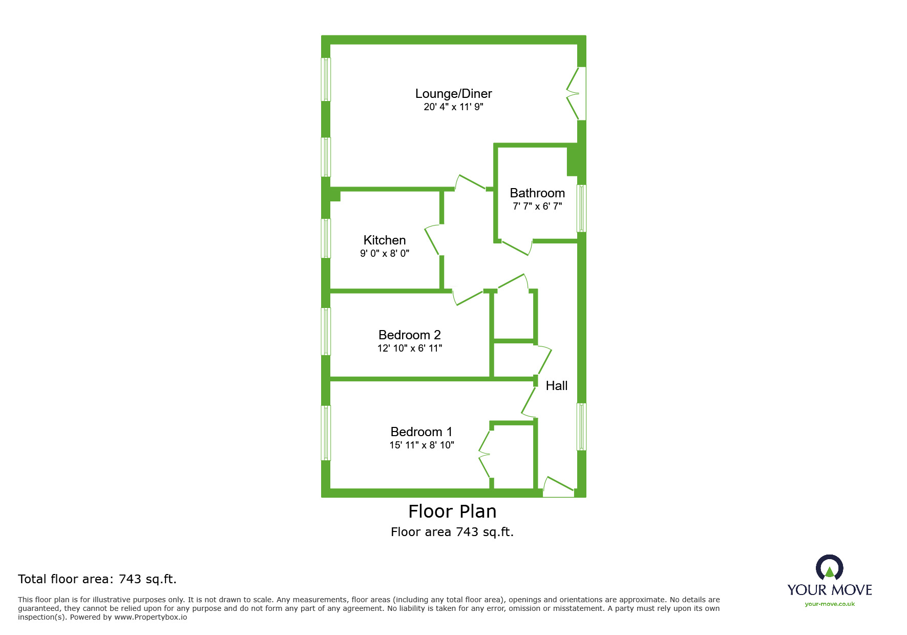 Floorplan of 2 bedroom  Flat to rent, Liverymen Walk, Greenhithe, Kent, DA9