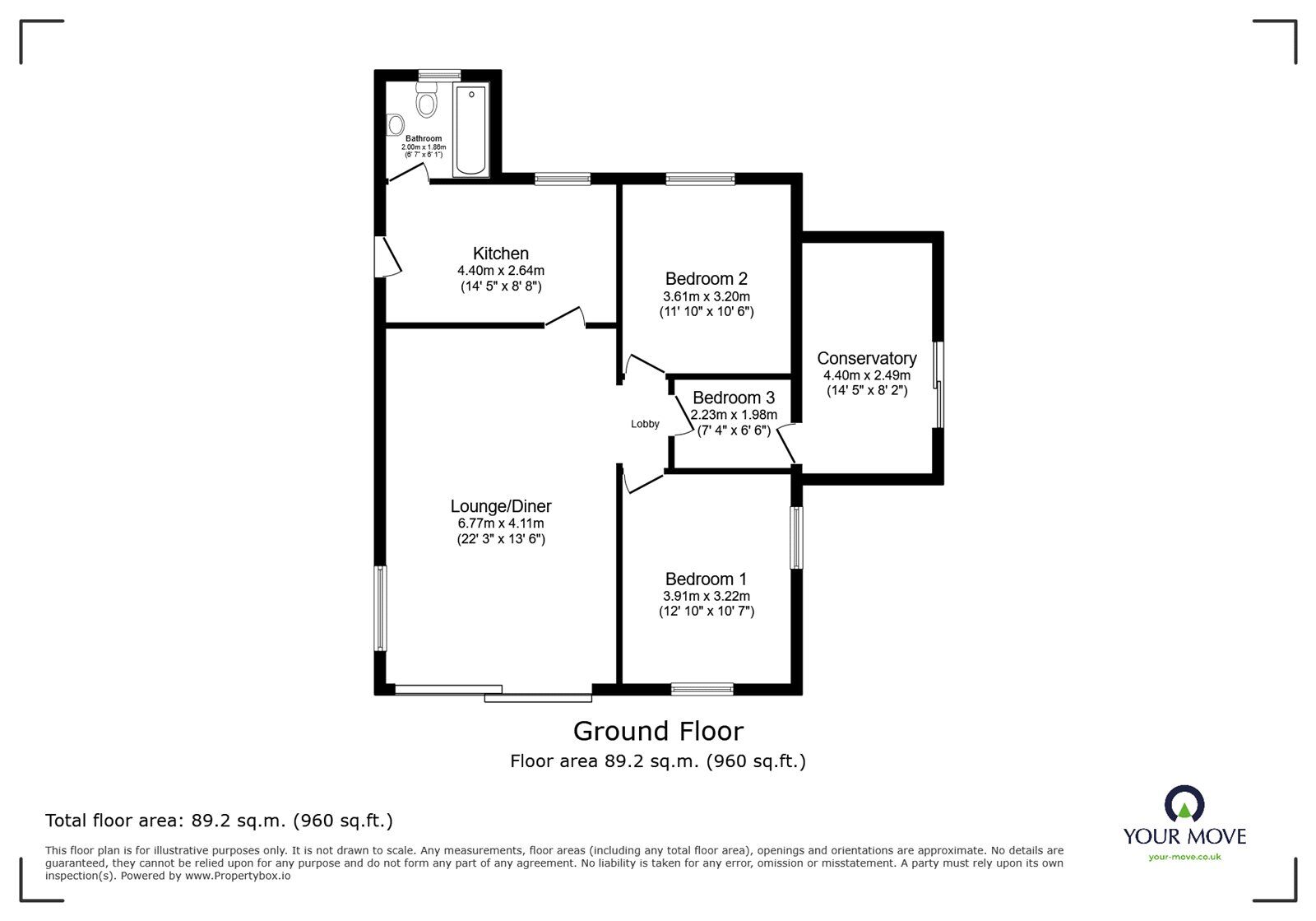Floorplan of 3 bedroom Detached Bungalow to rent, Dean Lane, Meopham, Kent, DA13