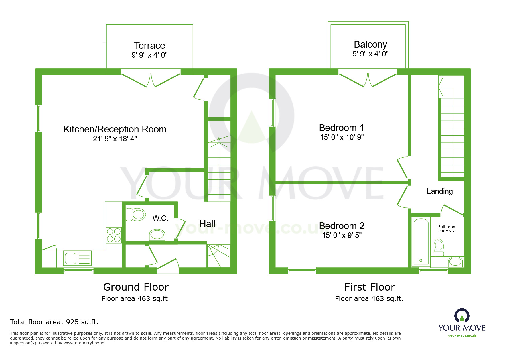 Floorplan of 2 bedroom End Terrace House for sale, Esparto Way, South Darenth, Kent, DA4