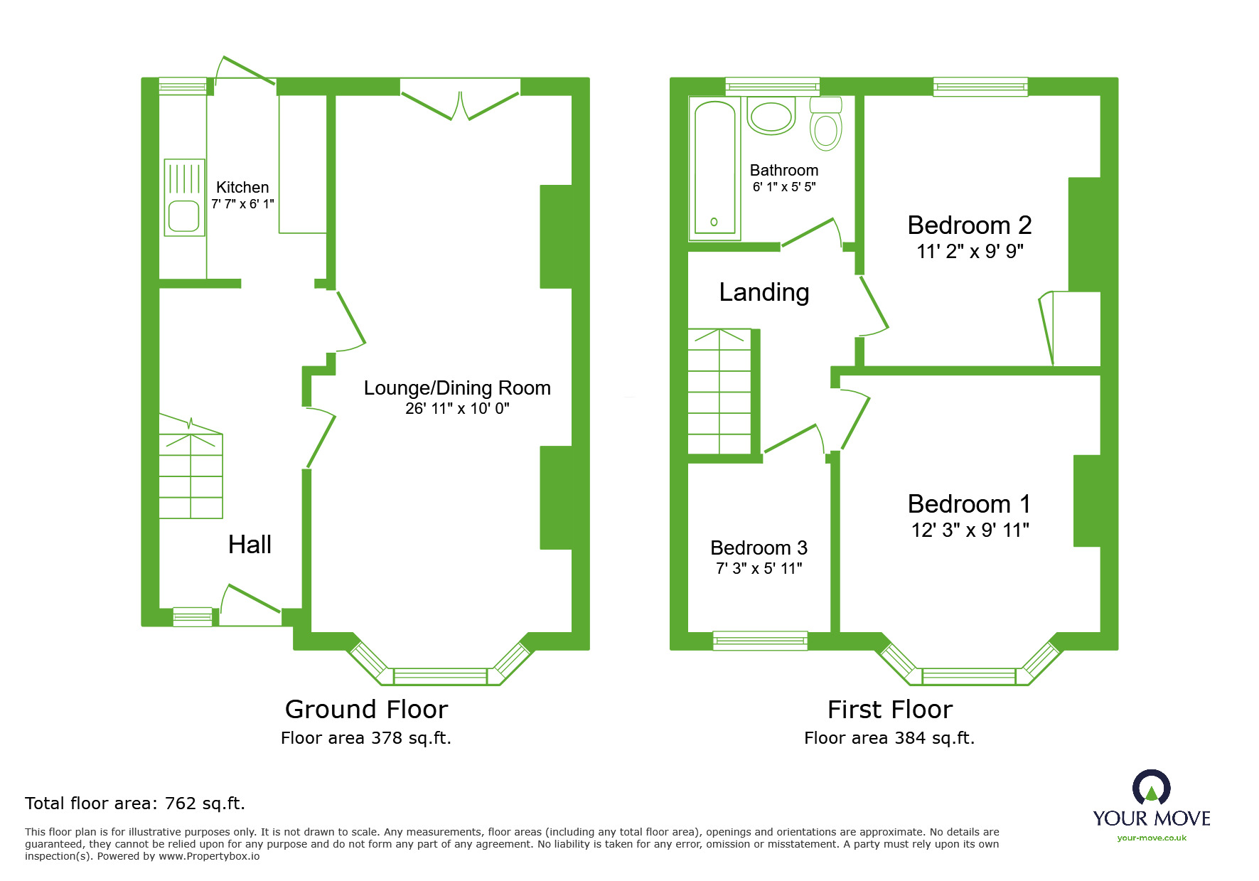 Floorplan of 3 bedroom Mid Terrace House to rent, Oaklands Road, Dartford, Kent, DA2