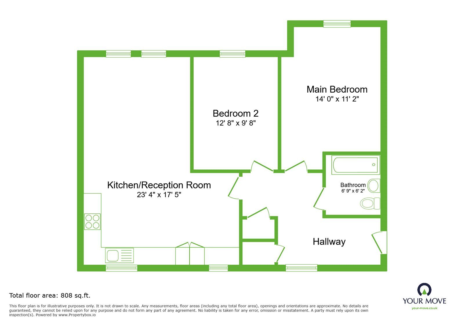 Floorplan of 2 bedroom  Flat for sale, Ackers Drive, Weldon, Swanscombe, DA10