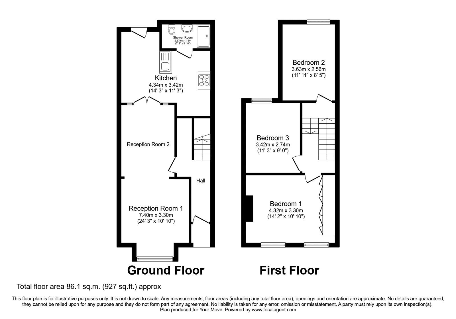 Floorplan of 3 bedroom Mid Terrace House for sale, Fulwich Road, Dartford, Kent, DA1