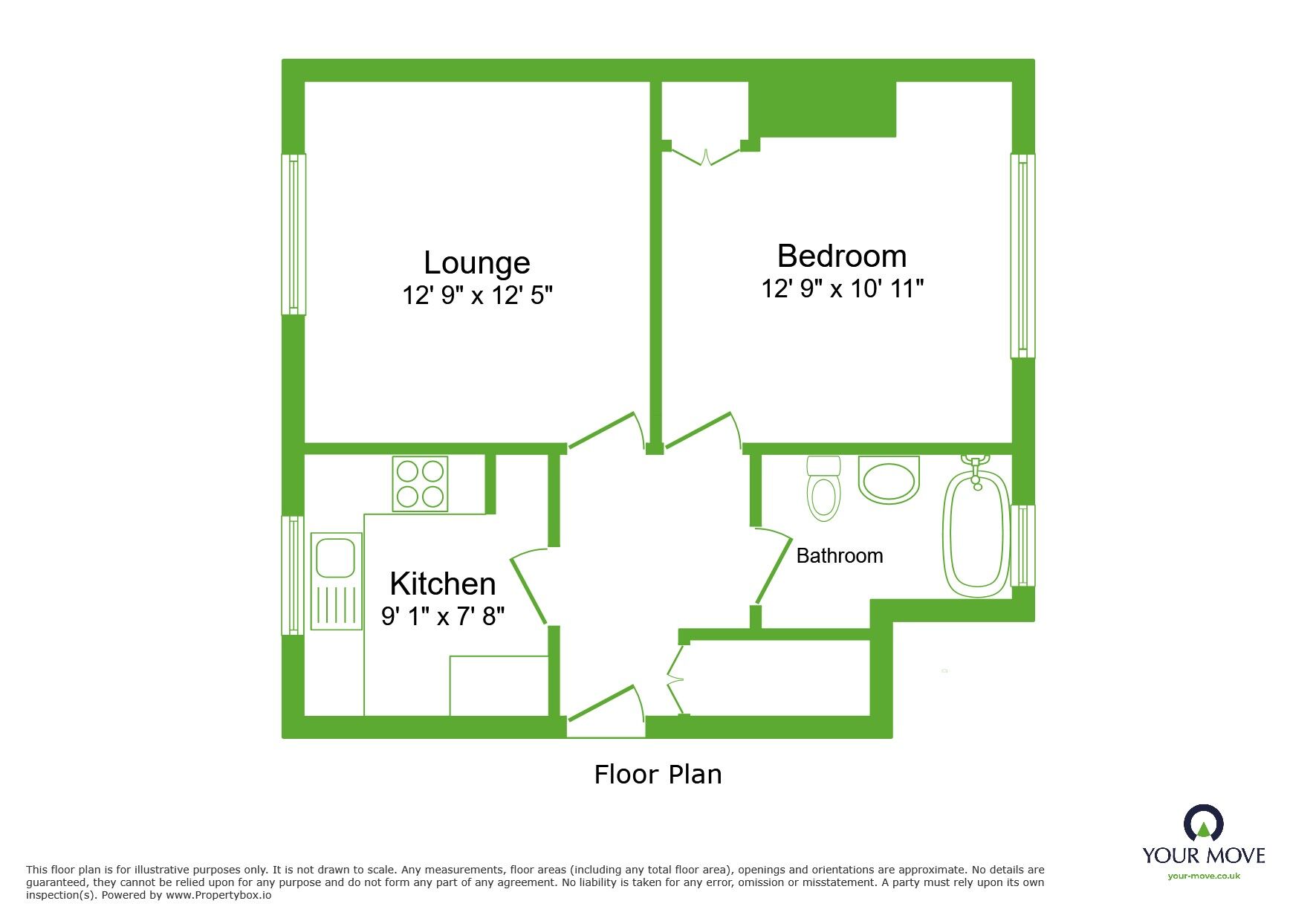 Floorplan of 1 bedroom  Flat for sale, Pepys Close, Dartford, Kent, DA1