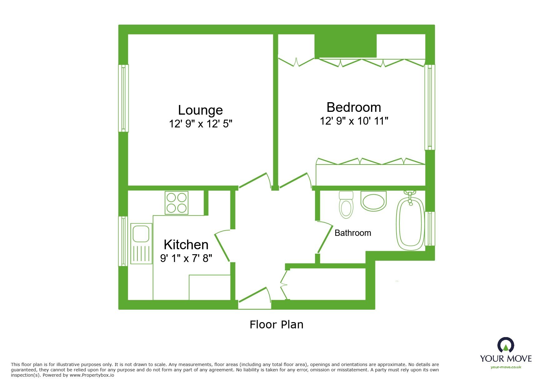 Floorplan of 1 bedroom  Flat for sale, Pepys Close, Dartford, Kent, DA1