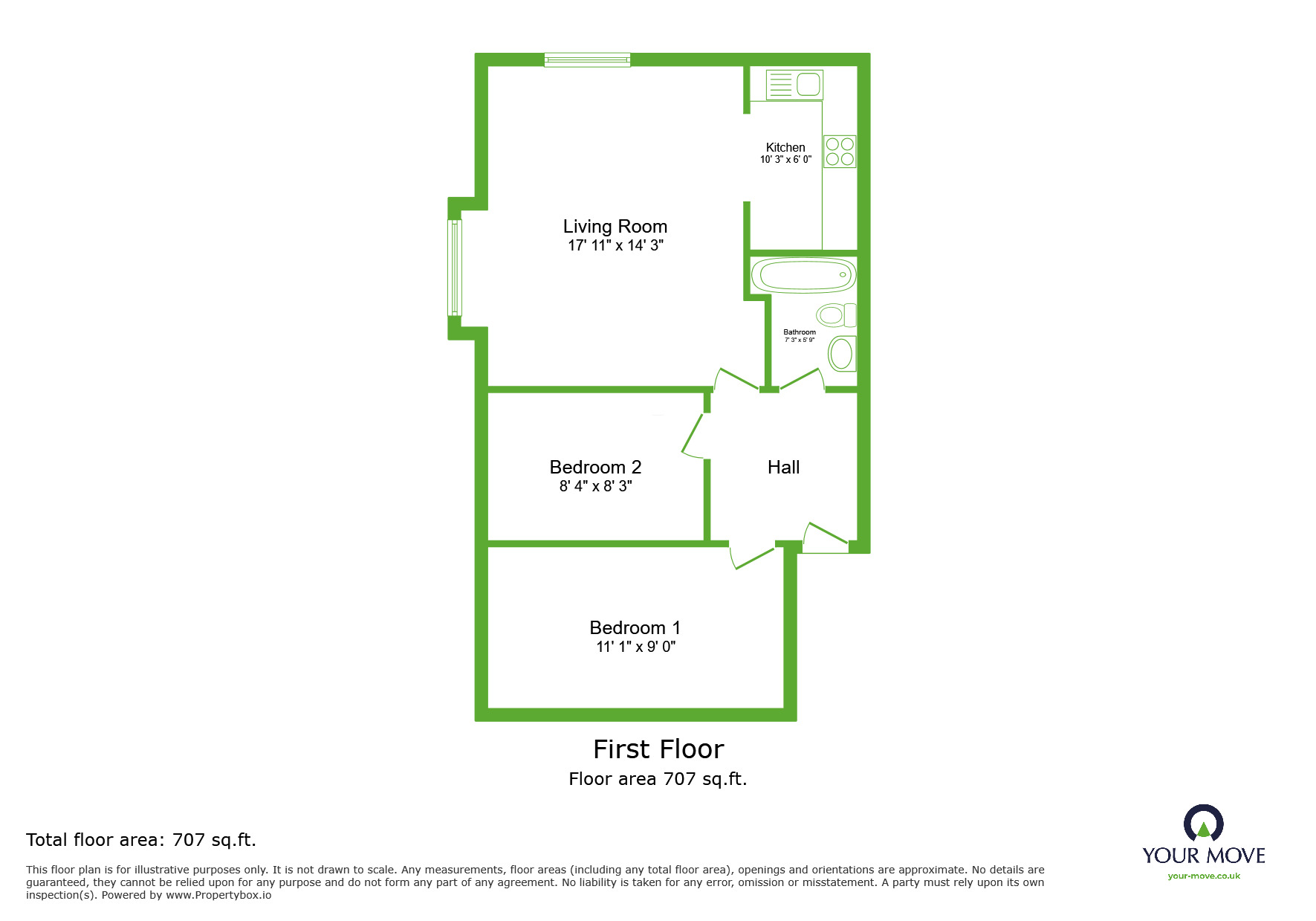 Floorplan of 2 bedroom  Flat to rent, Bow Arrow Lane, Dartford, Kent, DA2