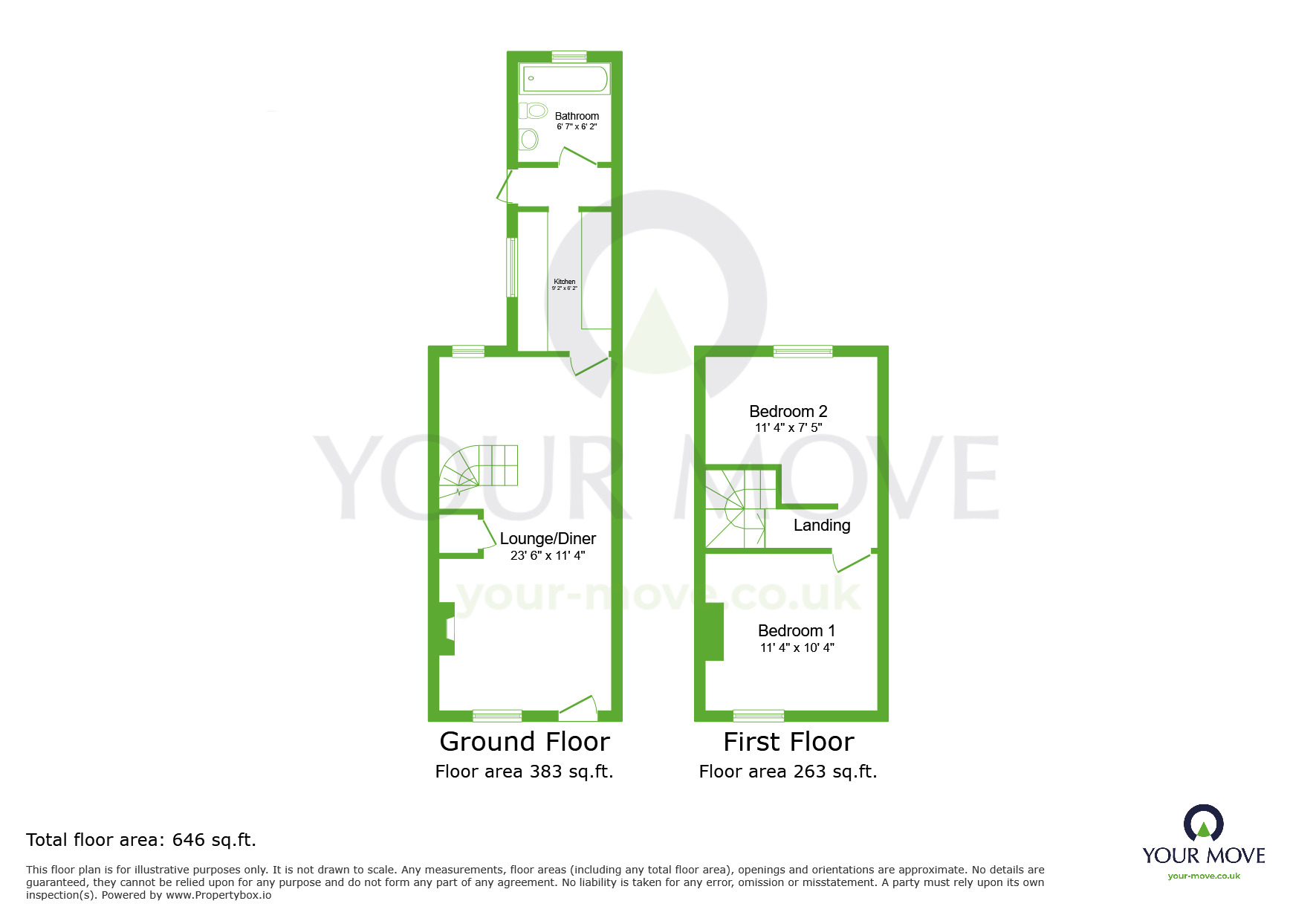 Floorplan of 2 bedroom Mid Terrace House for sale, Castle Street, Greenhithe, Kent, DA9