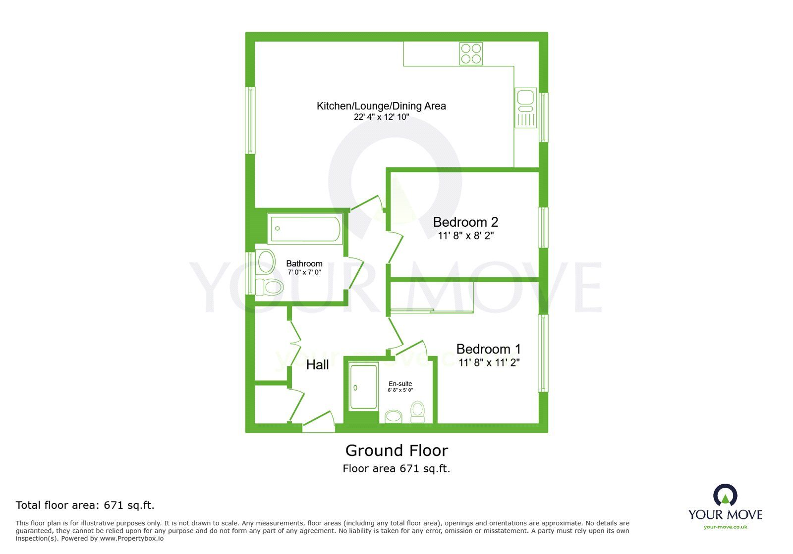 Floorplan of 2 bedroom Flat for sale, Castleridge Drive, Greenhithe, Kent, DA9