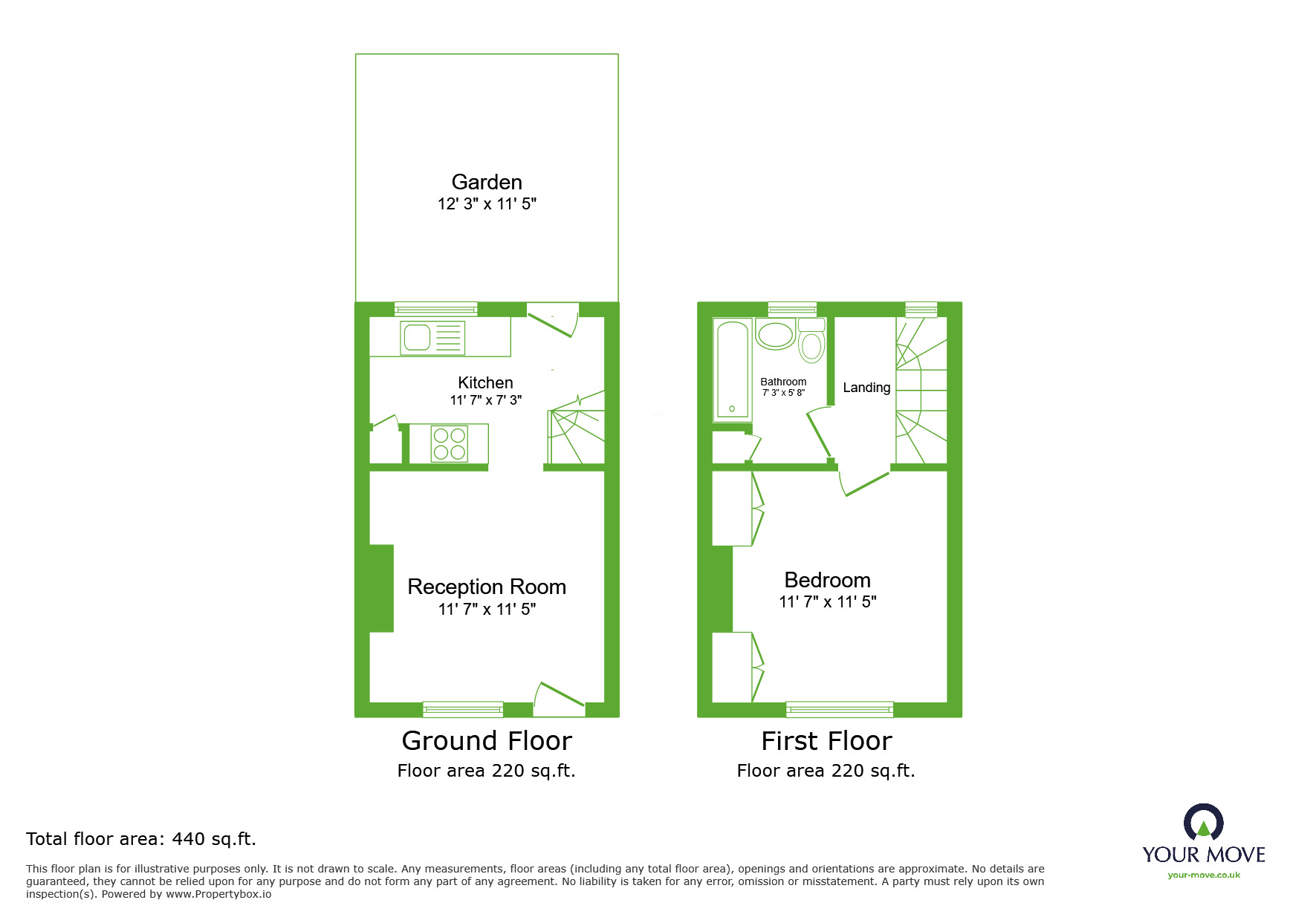 Floorplan of 1 bedroom Mid Terrace House to rent, West Hill, Dartford, Kent, DA1