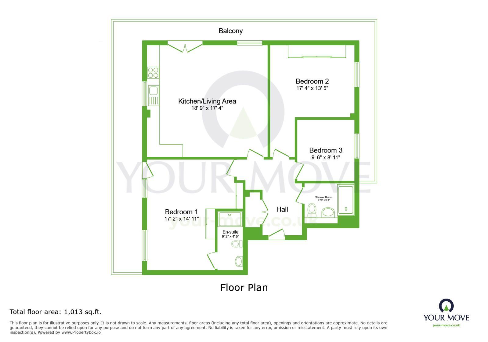 Floorplan of 3 bedroom Flat to rent, Stones Avenue, Dartford, Kent, DA1