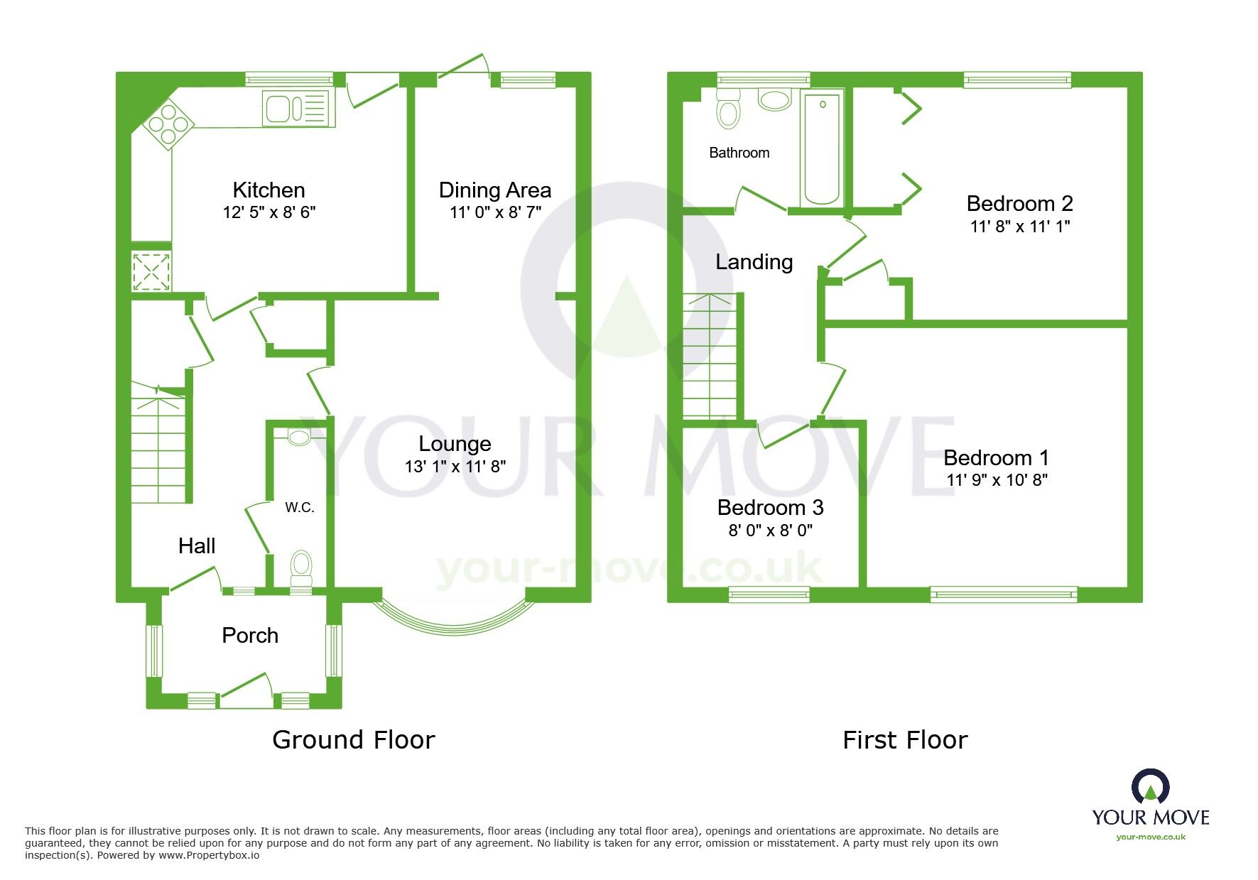 Floorplan of 3 bedroom Mid Terrace House for sale, Ingress Gardens, Greenhithe, Kent, DA9