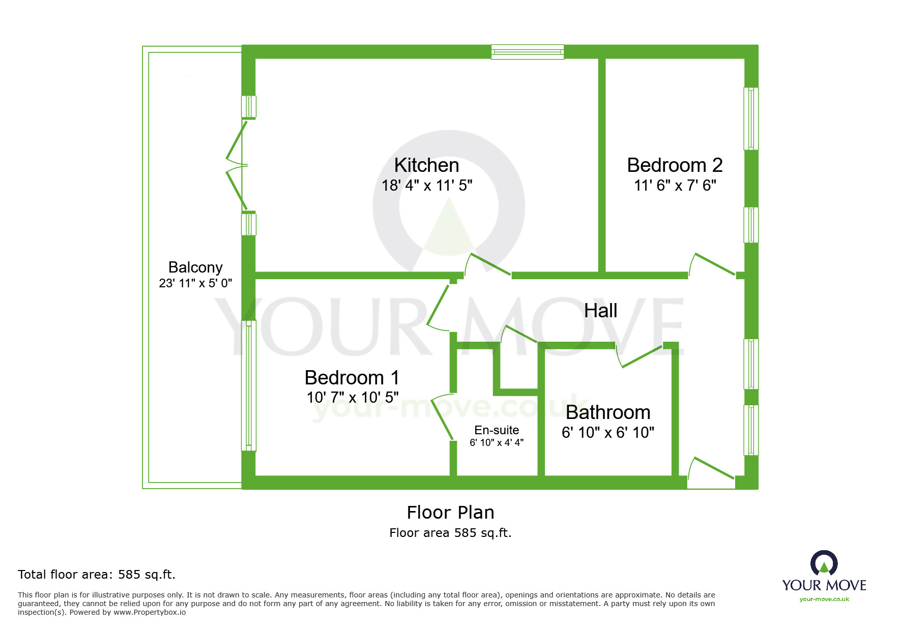 Floorplan of 2 bedroom  Flat to rent, Park Lane, Greenhithe, Kent, DA9