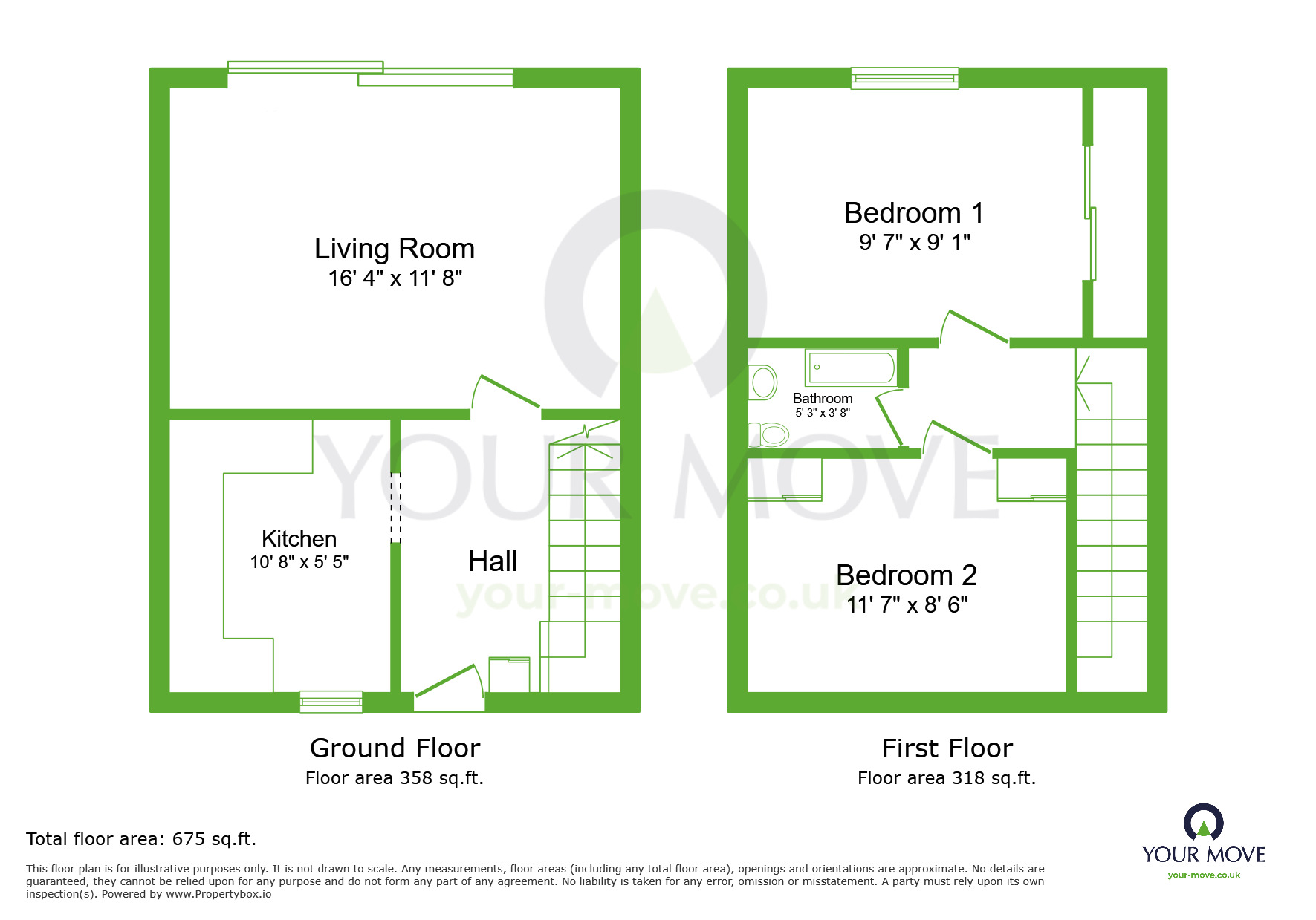 Floorplan of 2 bedroom Mid Terrace House to rent, The Terraces, Dartford, Kent, DA2