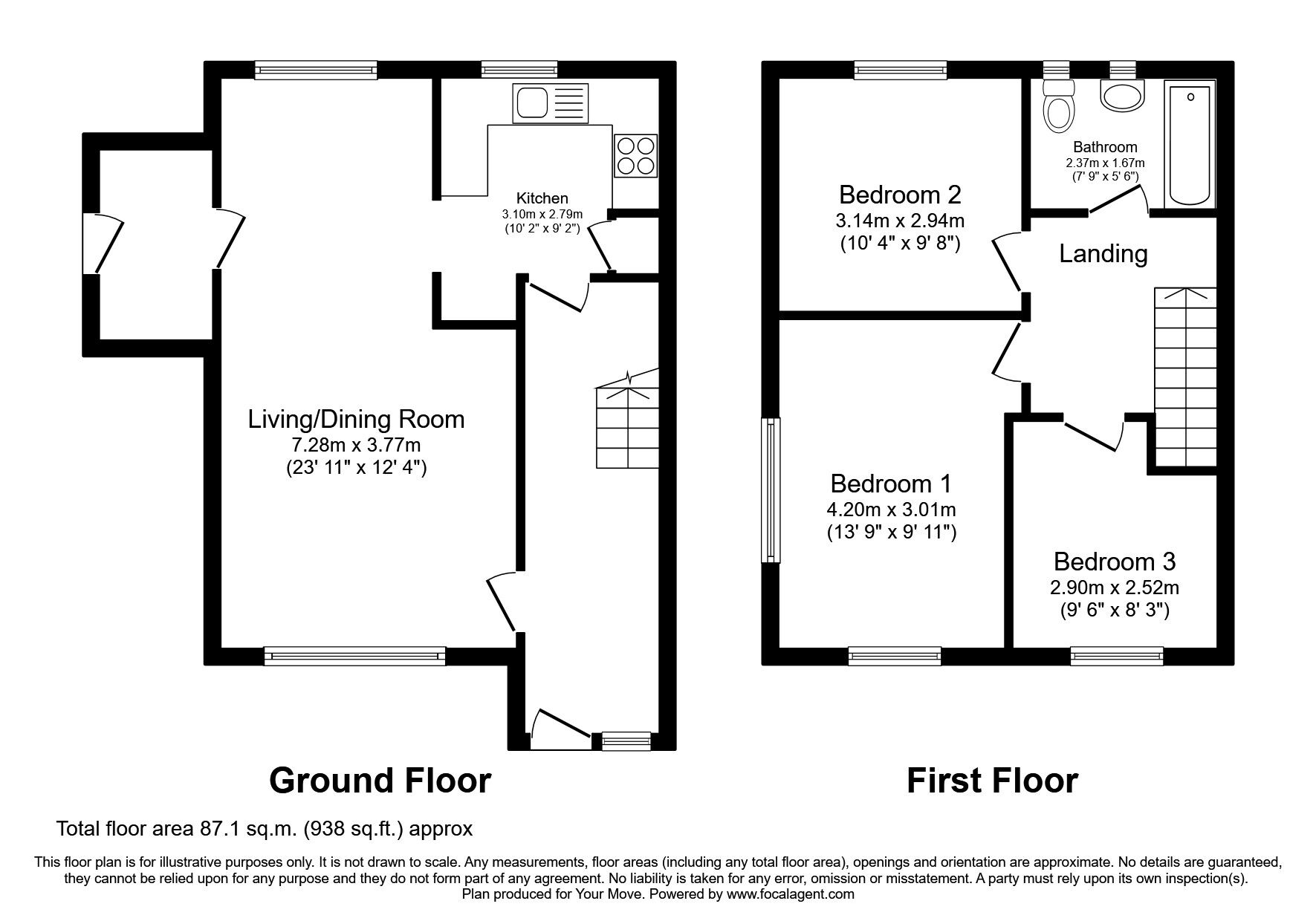 Floorplan of 3 bedroom Semi Detached House for sale, May Road, Dartford, Kent, DA2