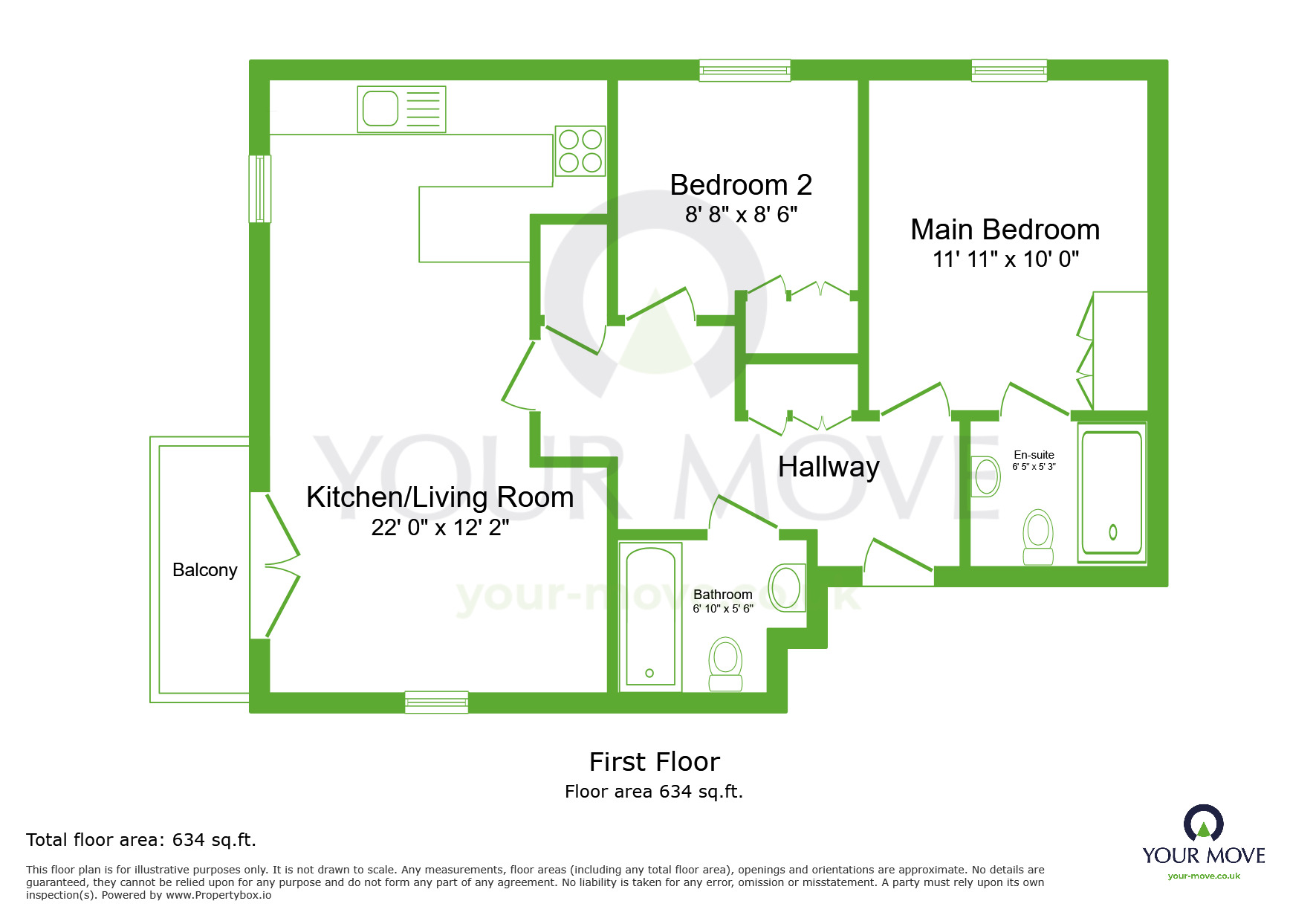 Floorplan of 2 bedroom  Flat to rent, Empire Walk, Greenhithe, Kent, DA9