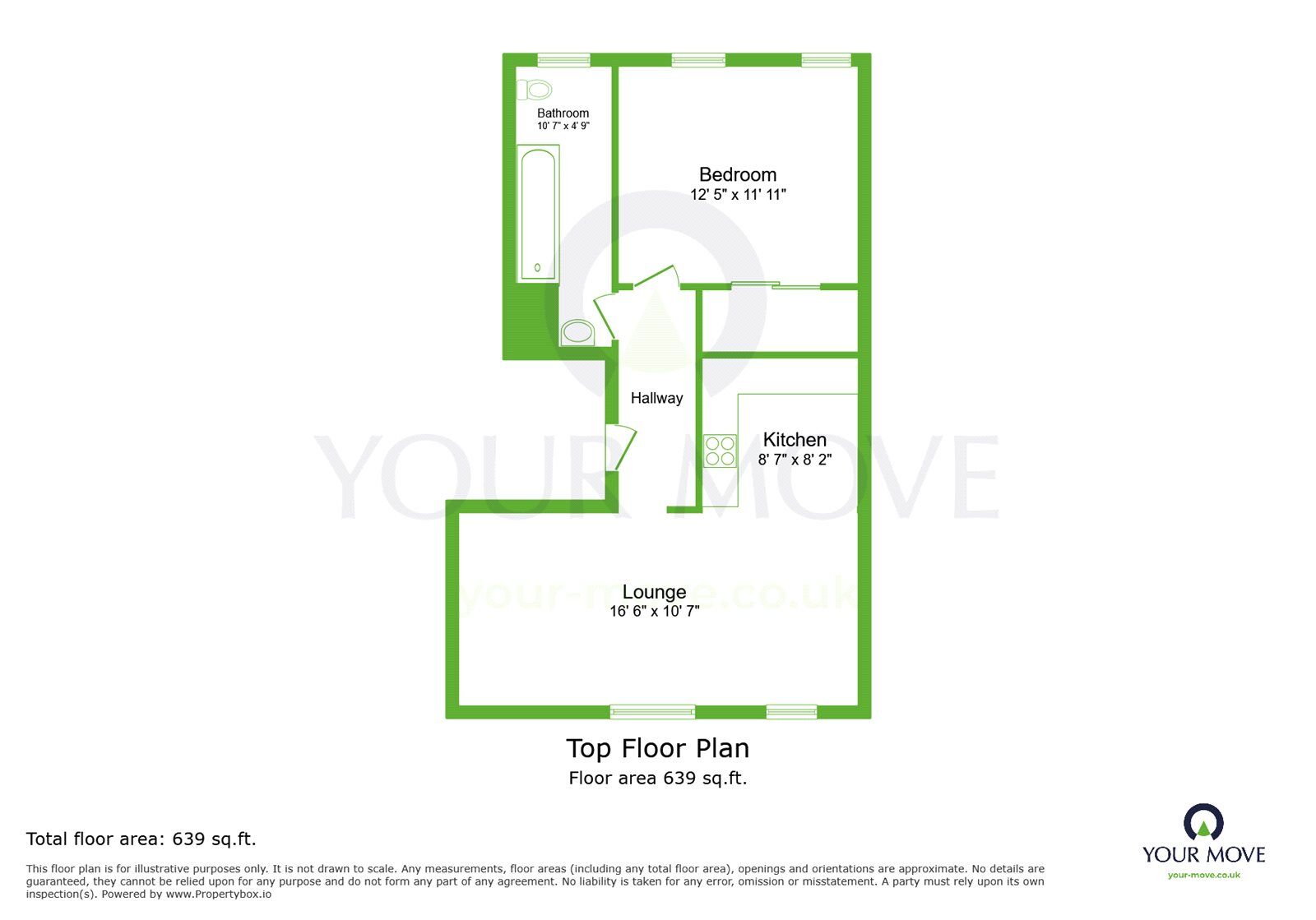 Floorplan of 1 bedroom  Flat to rent, London Road, Greenhithe, Kent, DA9