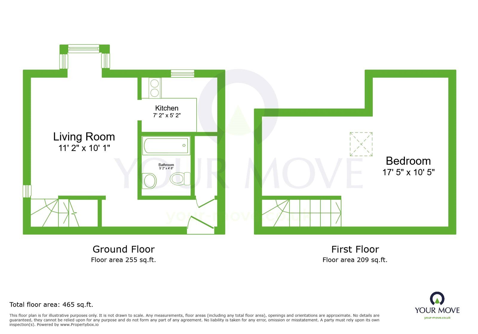 Floorplan of 1 bedroom Flat for sale, Heatherbank Close, Crayford, Dartford, DA1