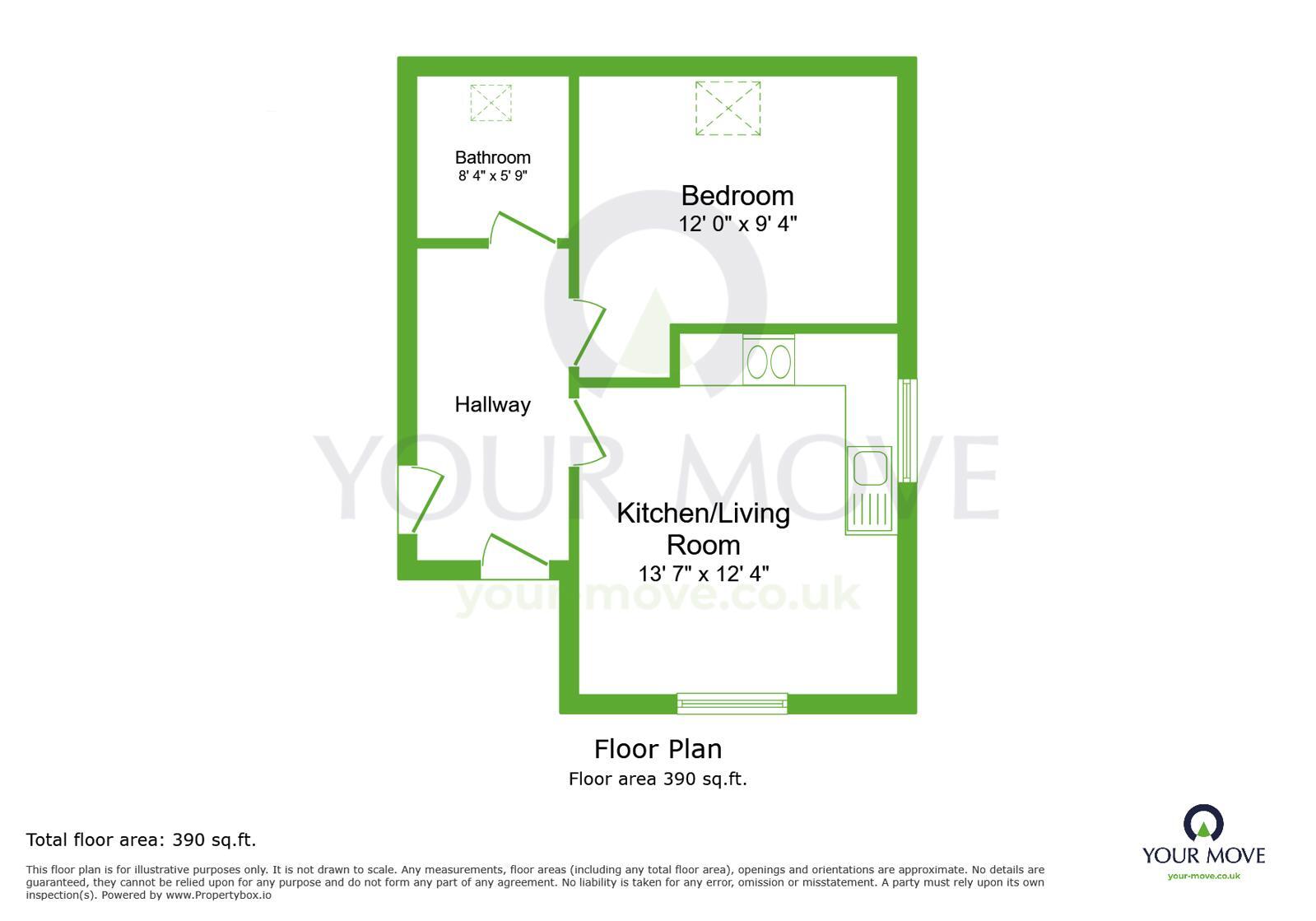 Floorplan of 1 bedroom Flat for sale, Cobham Terrace, Bean Road, Greenhithe, Kent,, DA9