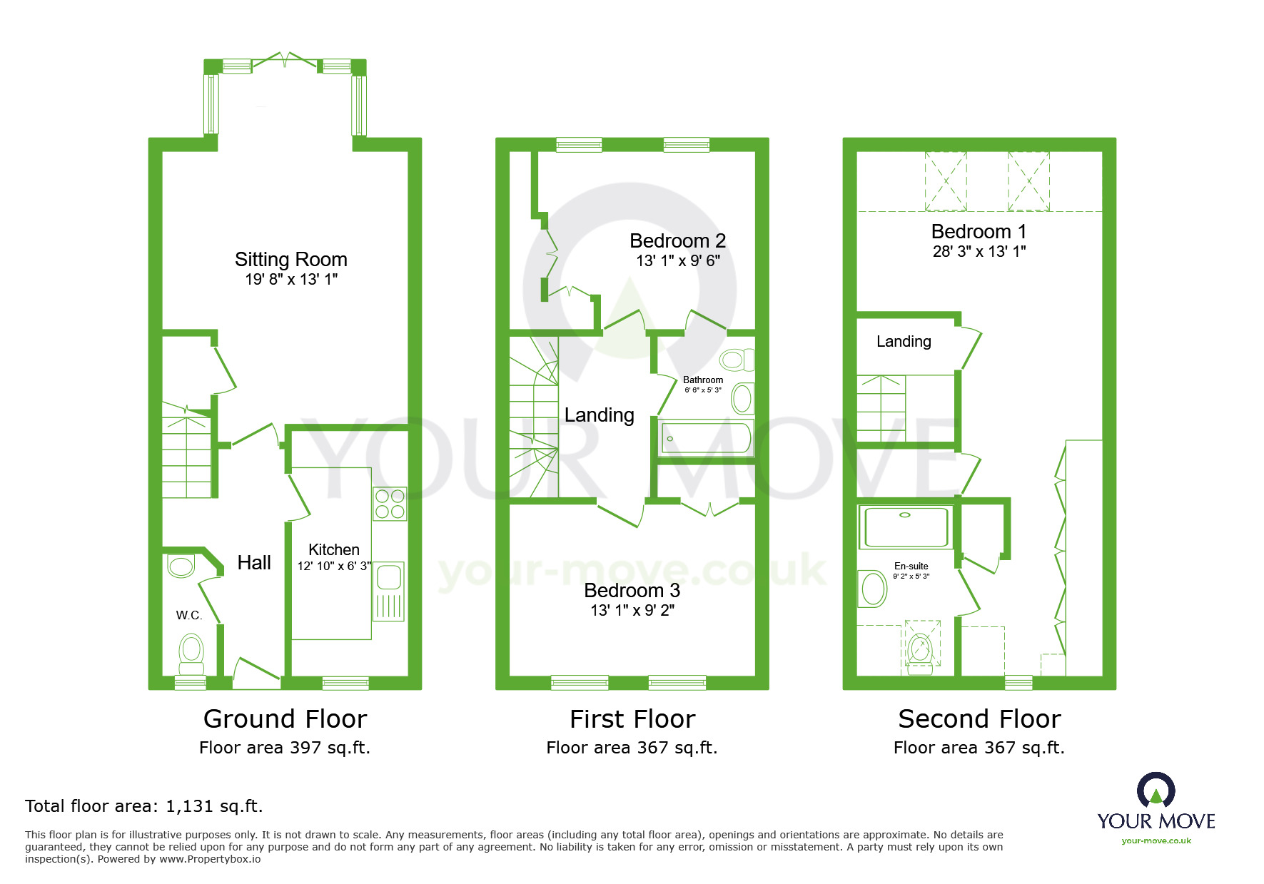 Floorplan of 3 bedroom House to rent, Laurence Rise, Dartford, Kent, DA2
