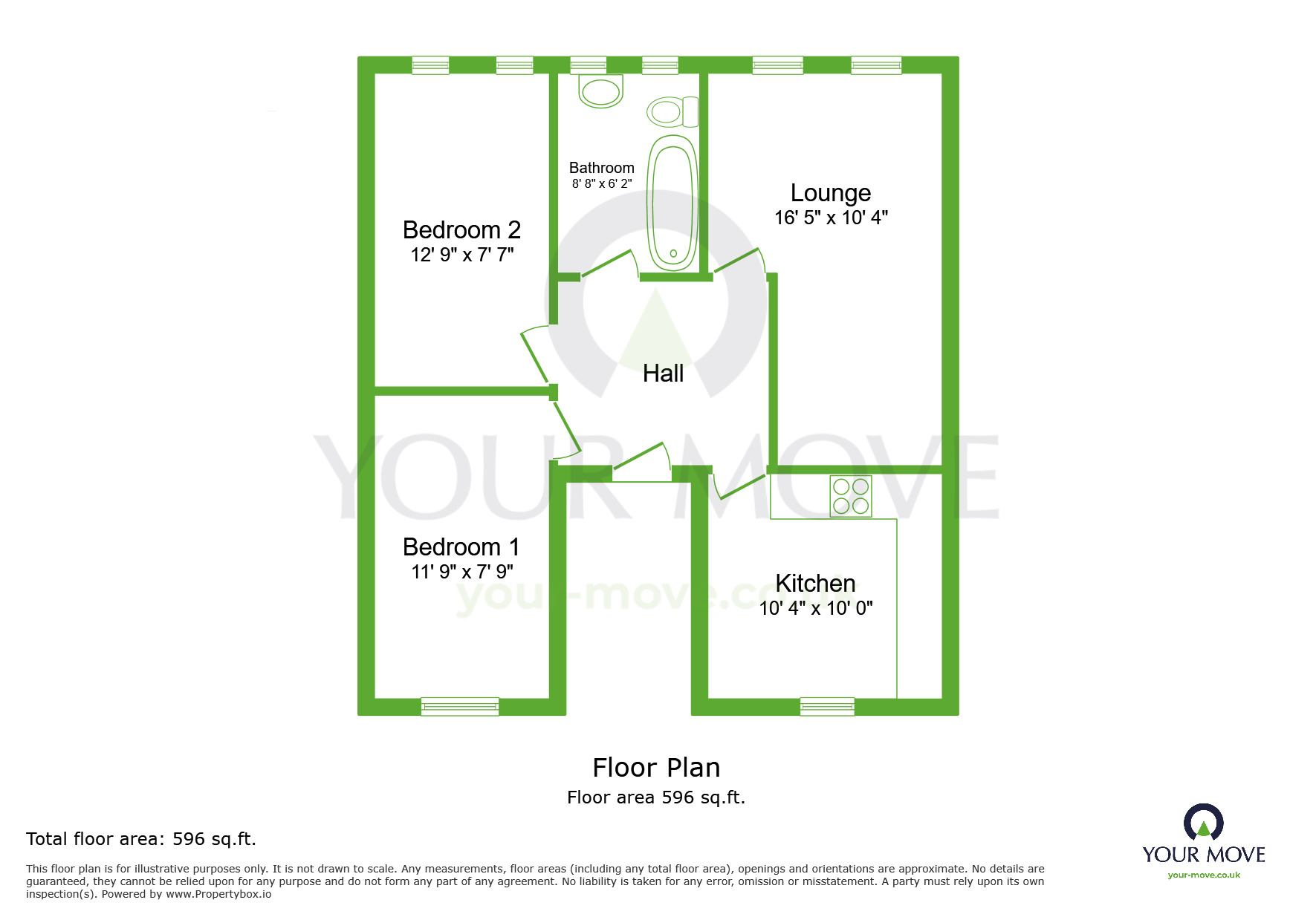 Floorplan of 2 bedroom  Flat to rent, Spring Vale South, Dartford, Kent, DA1