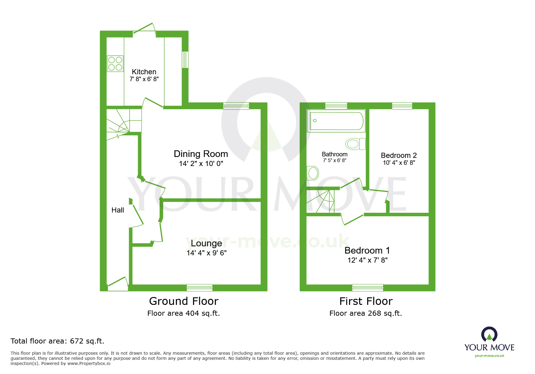 Floorplan of 2 bedroom End Terrace House to rent, Mildred Close, Dartford, Kent, DA1